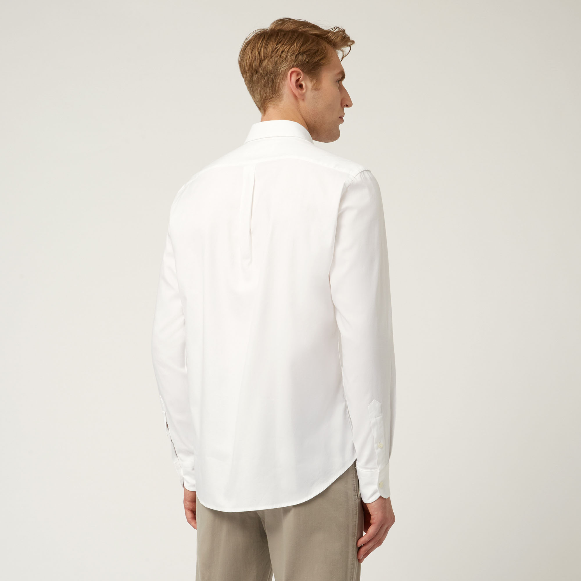 Camicia Essentials in cotone tinta unita, Bianco, large image number 1