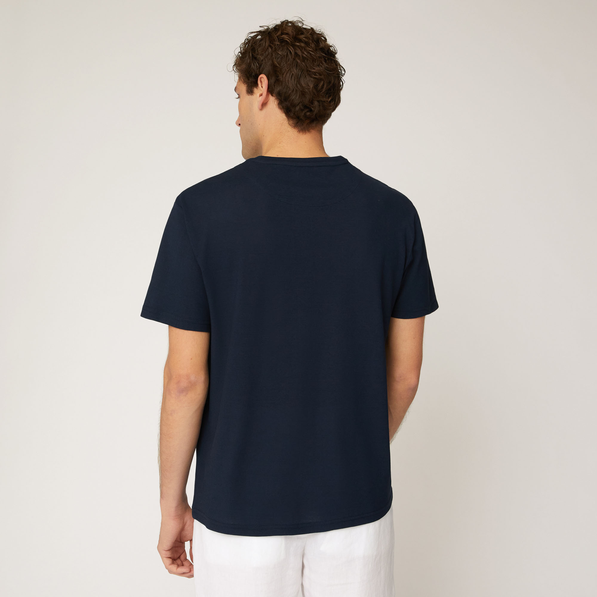 T-Shirt In Cotone, Blu Navy, large image number 1