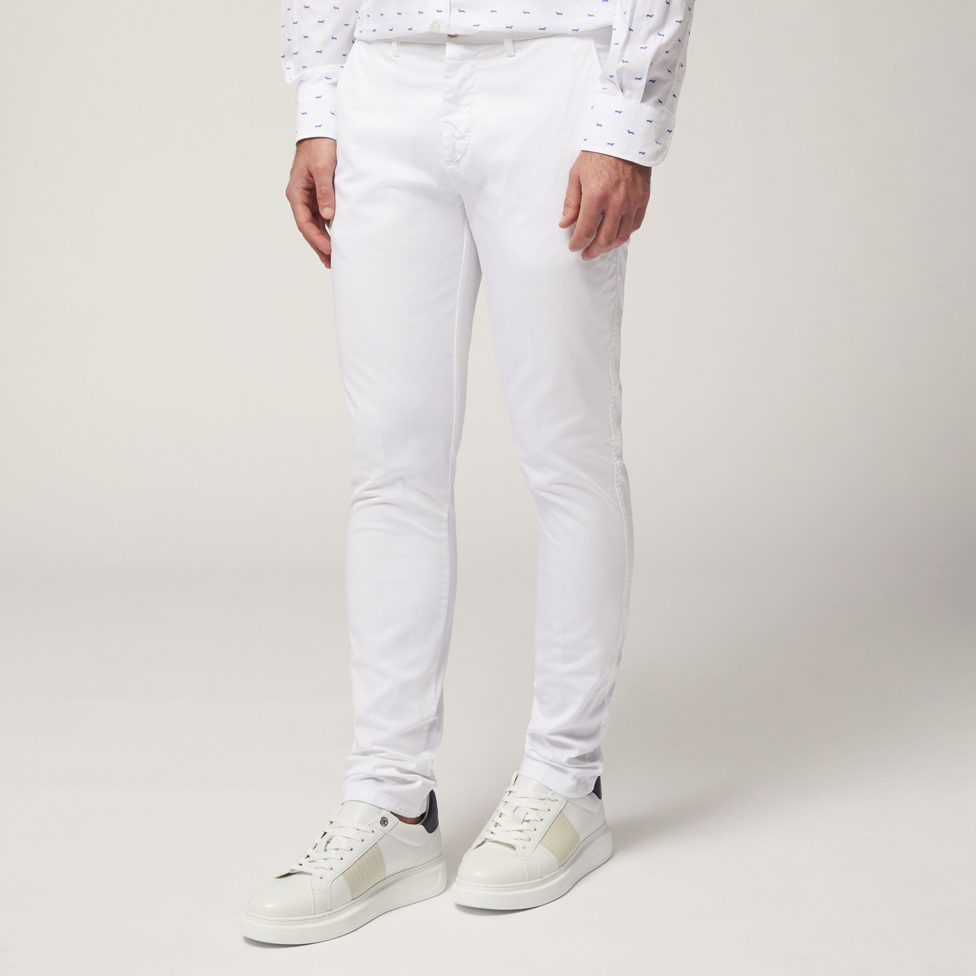 Pantaloni Chino Narrow Fit, Bianco, large image number 0