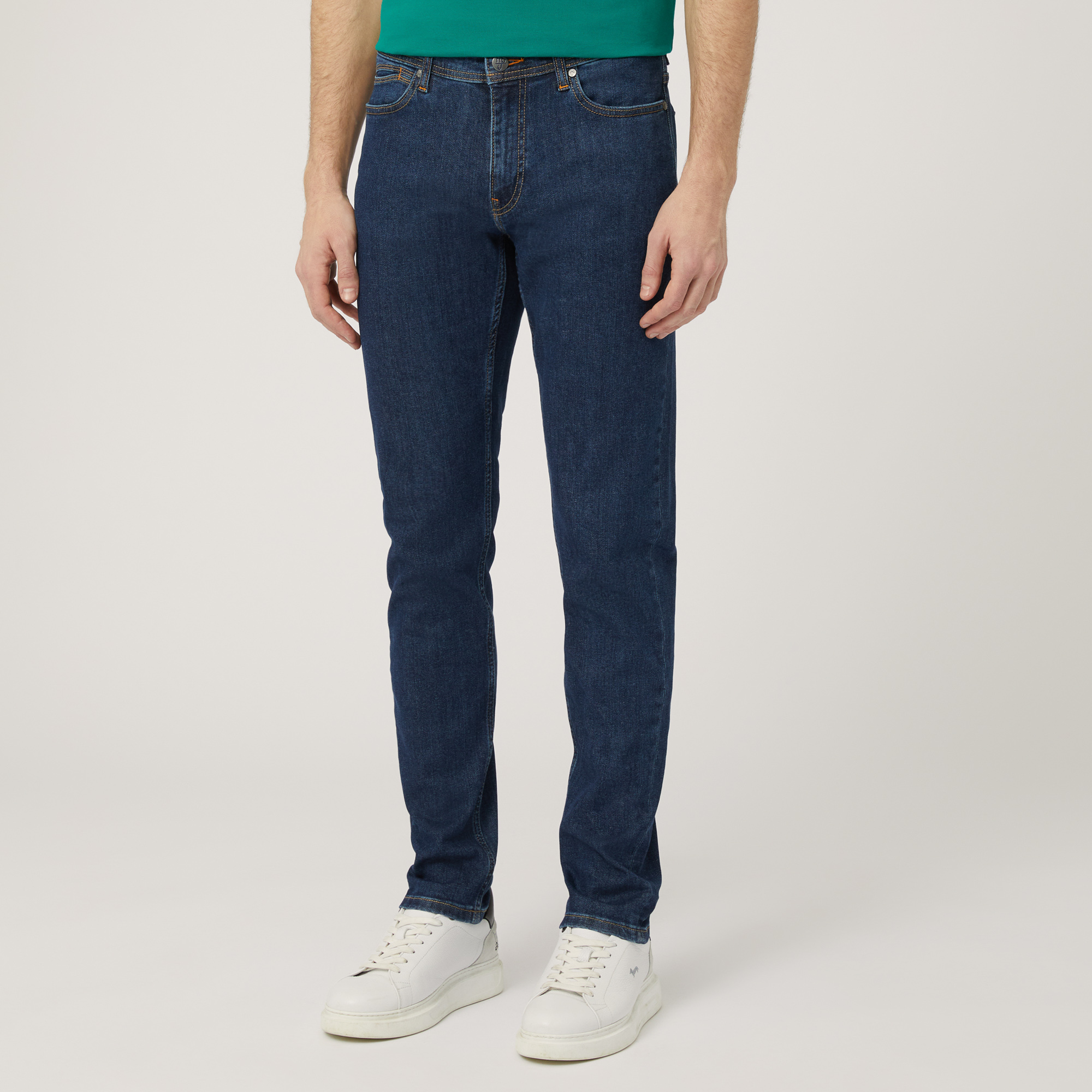 Pantaloni In Denim Narrow Fit, Blu Denim, large image number 0