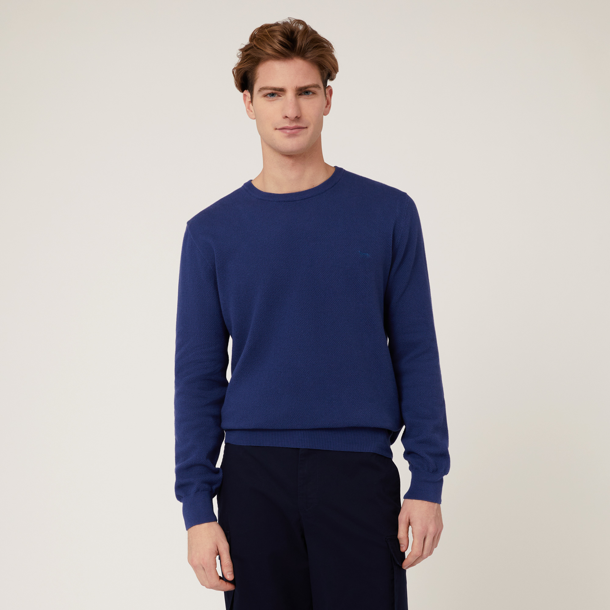 Pullover Girocollo Effetto 3D, Blu, large image number 0