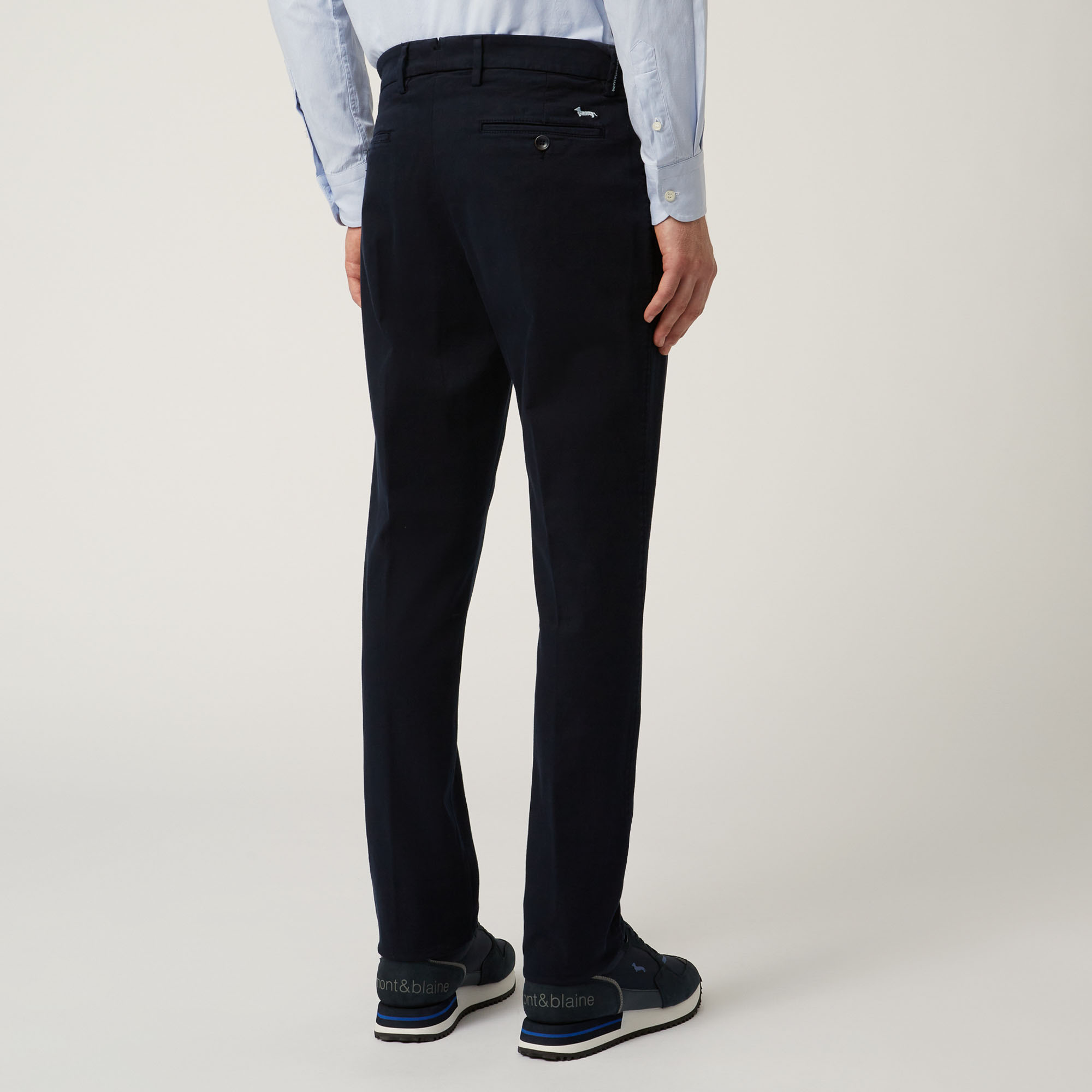Pantalone Essentials in cotone stretch, Blu, large image number 1