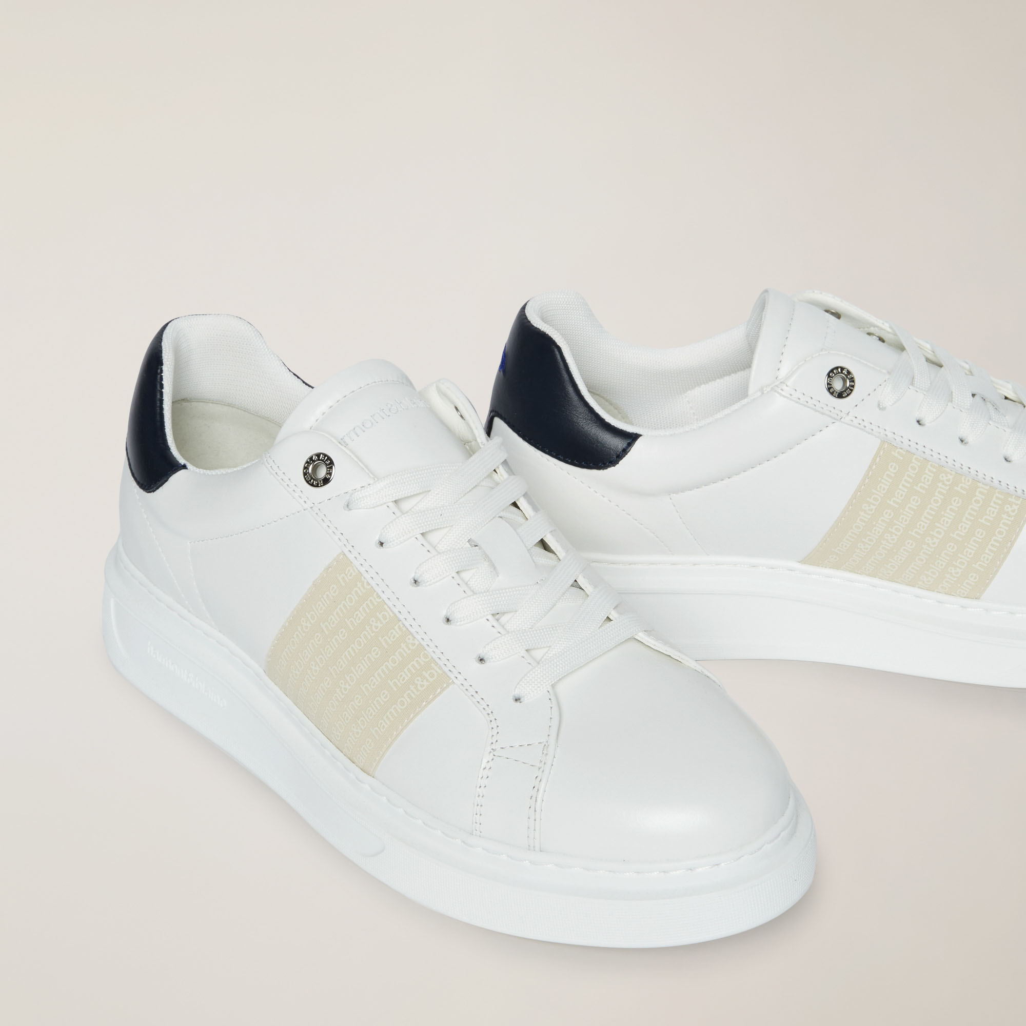 Sneaker Bold In Pelle, Bianco, large image number 3
