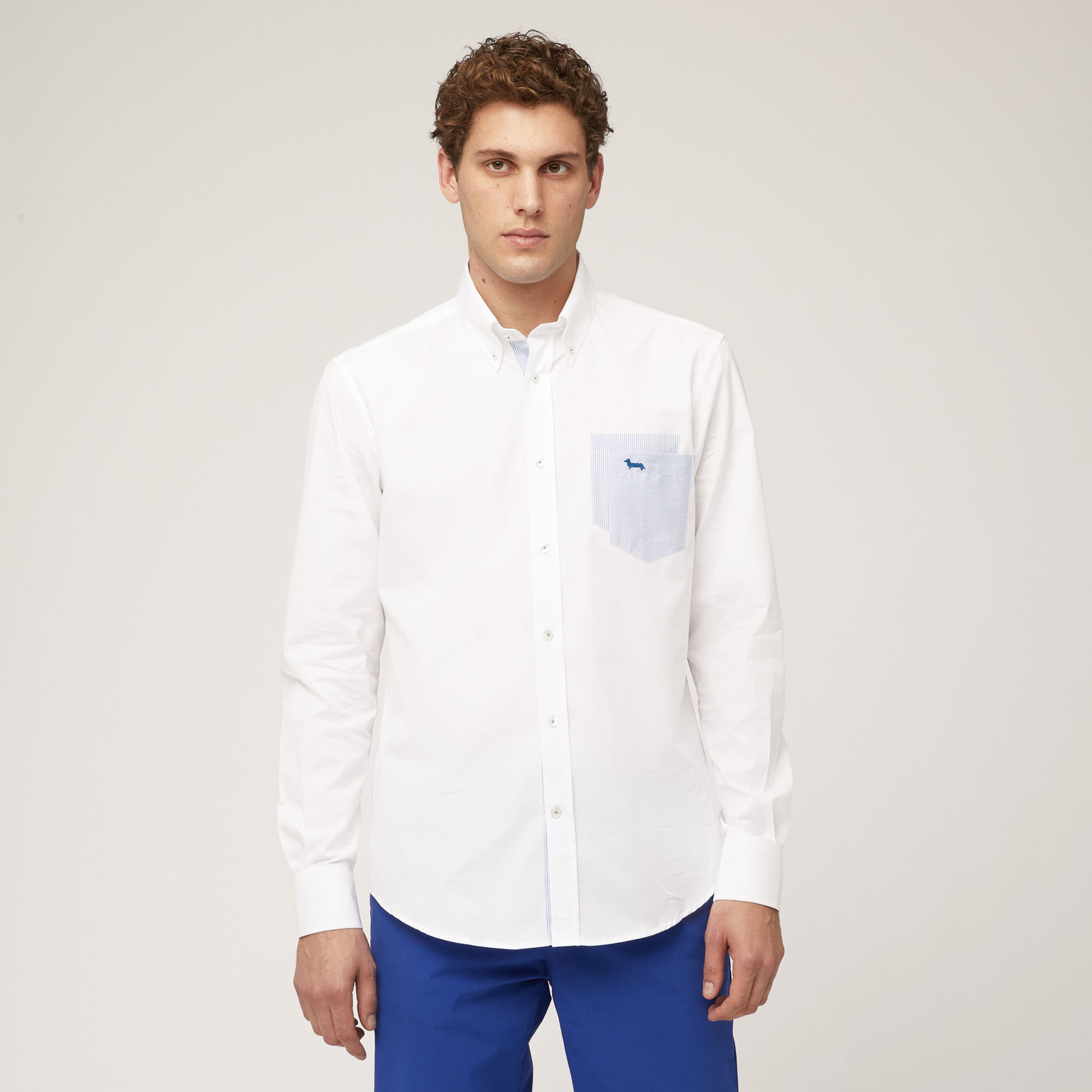 Camicia In Cotone Con Doppio Taschino, Bianco, large image number 0