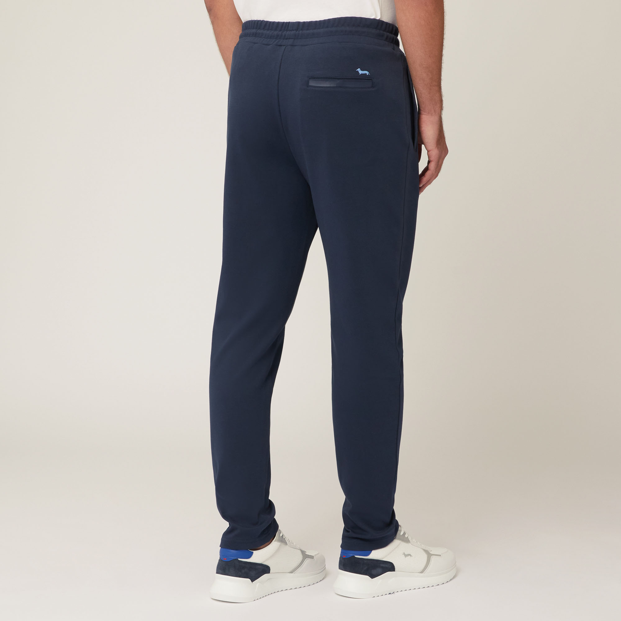 Pantaloni In Cotone Con Tasca Posteriore, Blu Navy, large image number 1