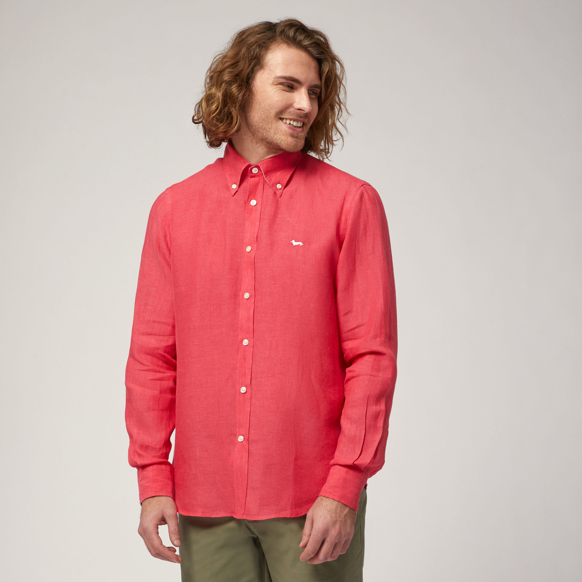 Camicia In Lino, Rosso, large image number 0