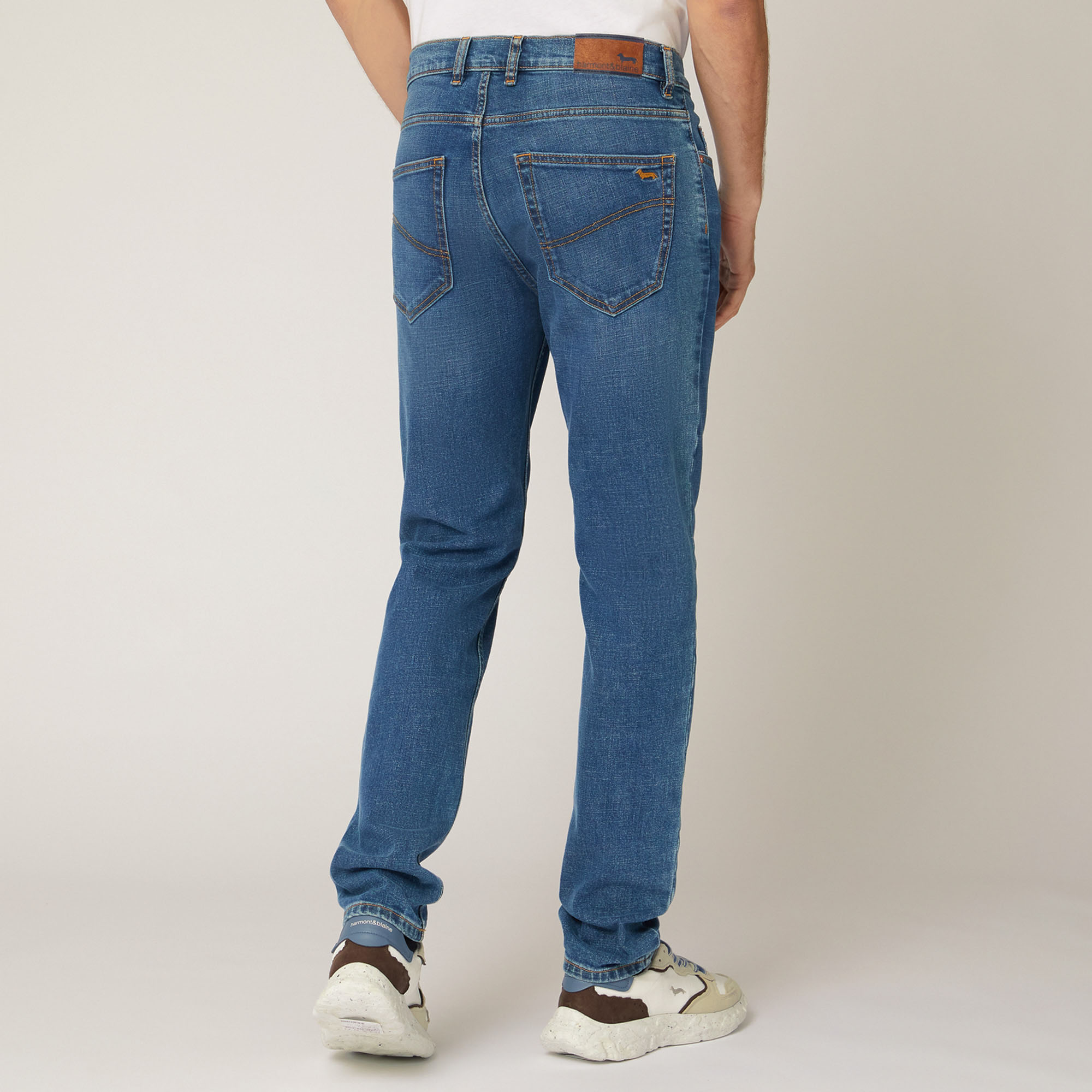 Pantaloni Narrow Fit In Denim, Blu Denim, large image number 1
