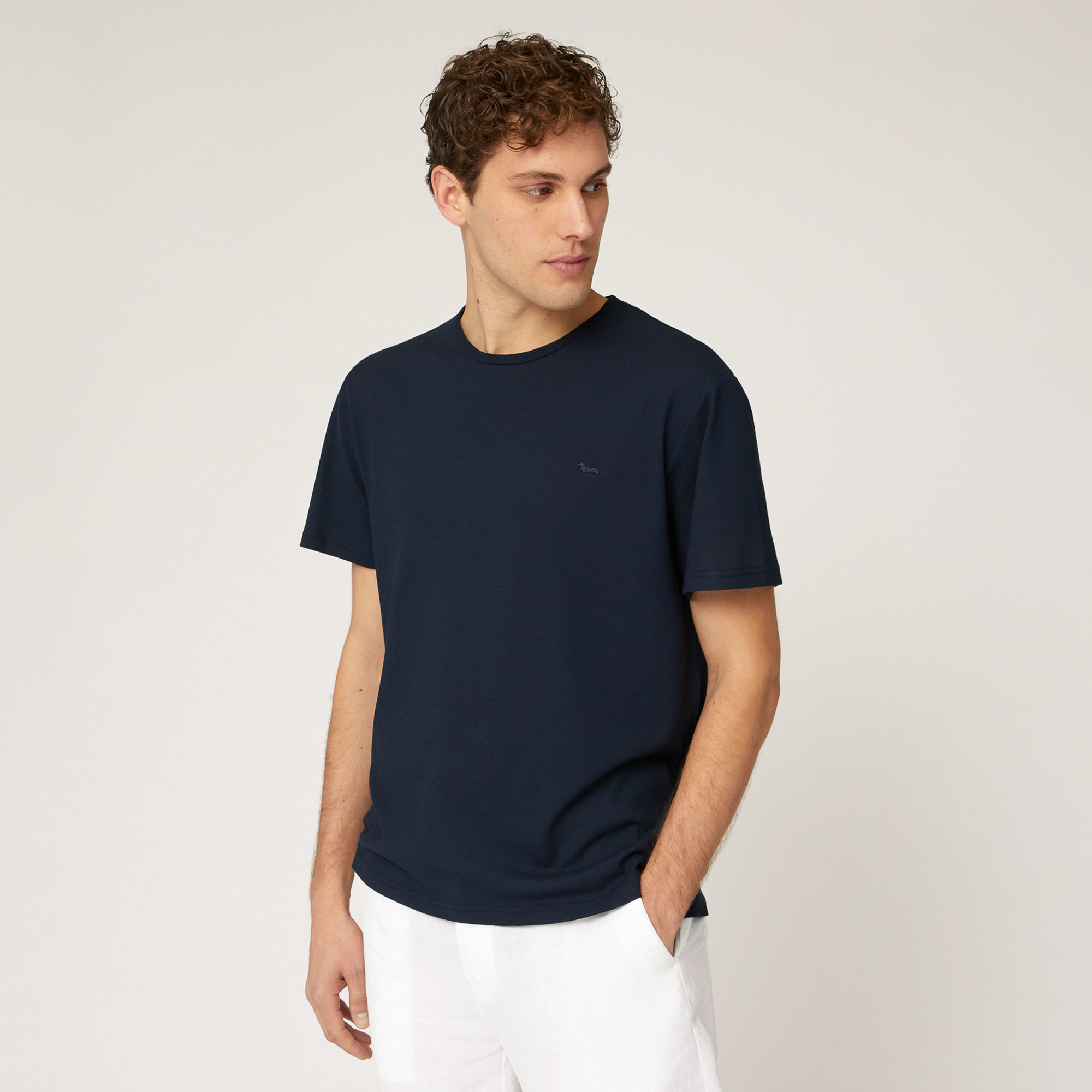 T-Shirt In Cotone, Blu Navy, large image number 0