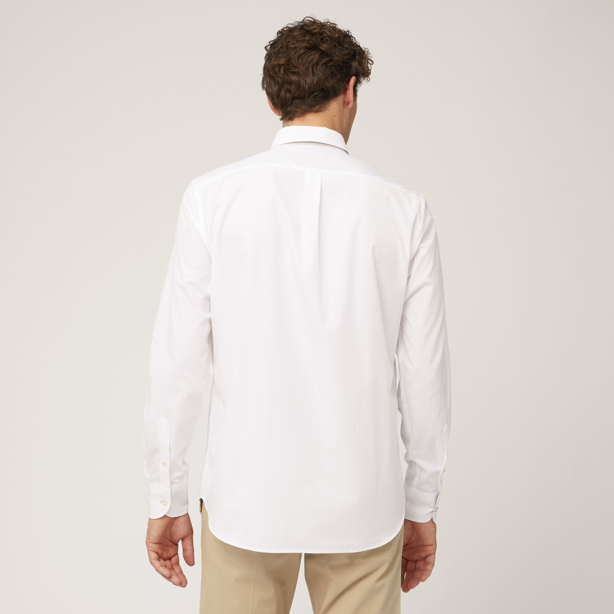 Camicia In Cotone Con Logo Effetto 3D, Bianco, large image number 1