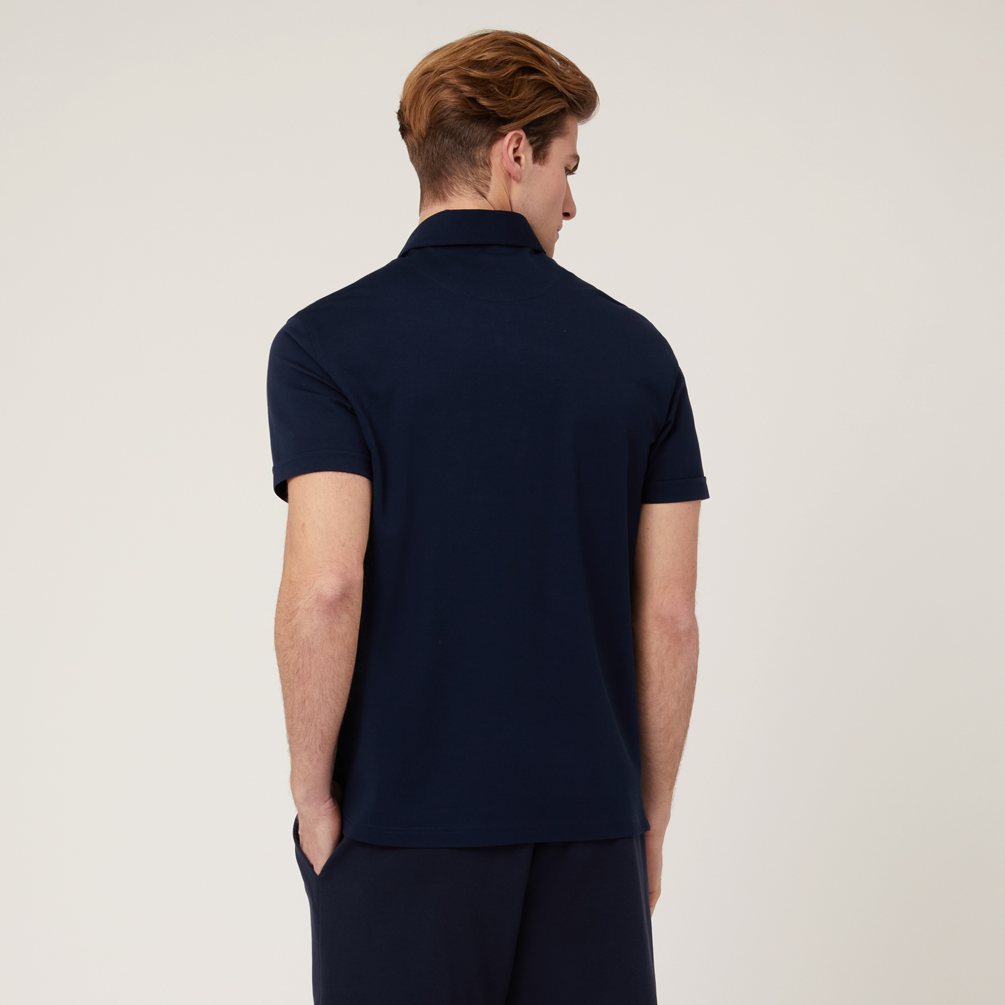 Polo In Cotone Stretch, Blu Navy, large image number 1