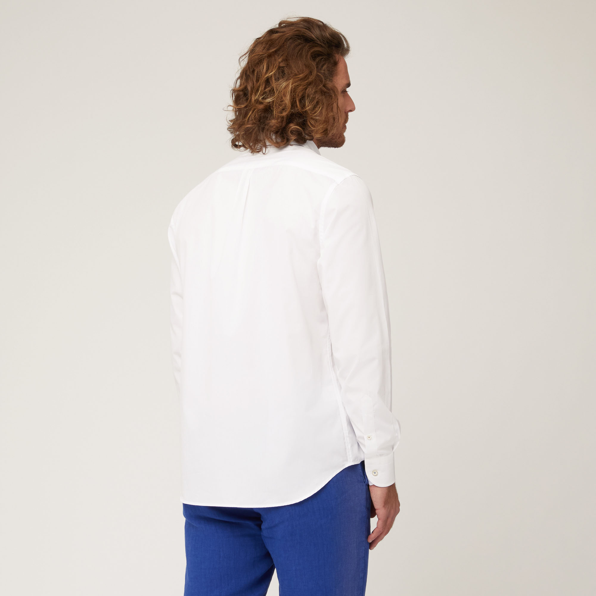 Camicia In Cotone Con Inserti A Contrasto, Bianco, large image number 1