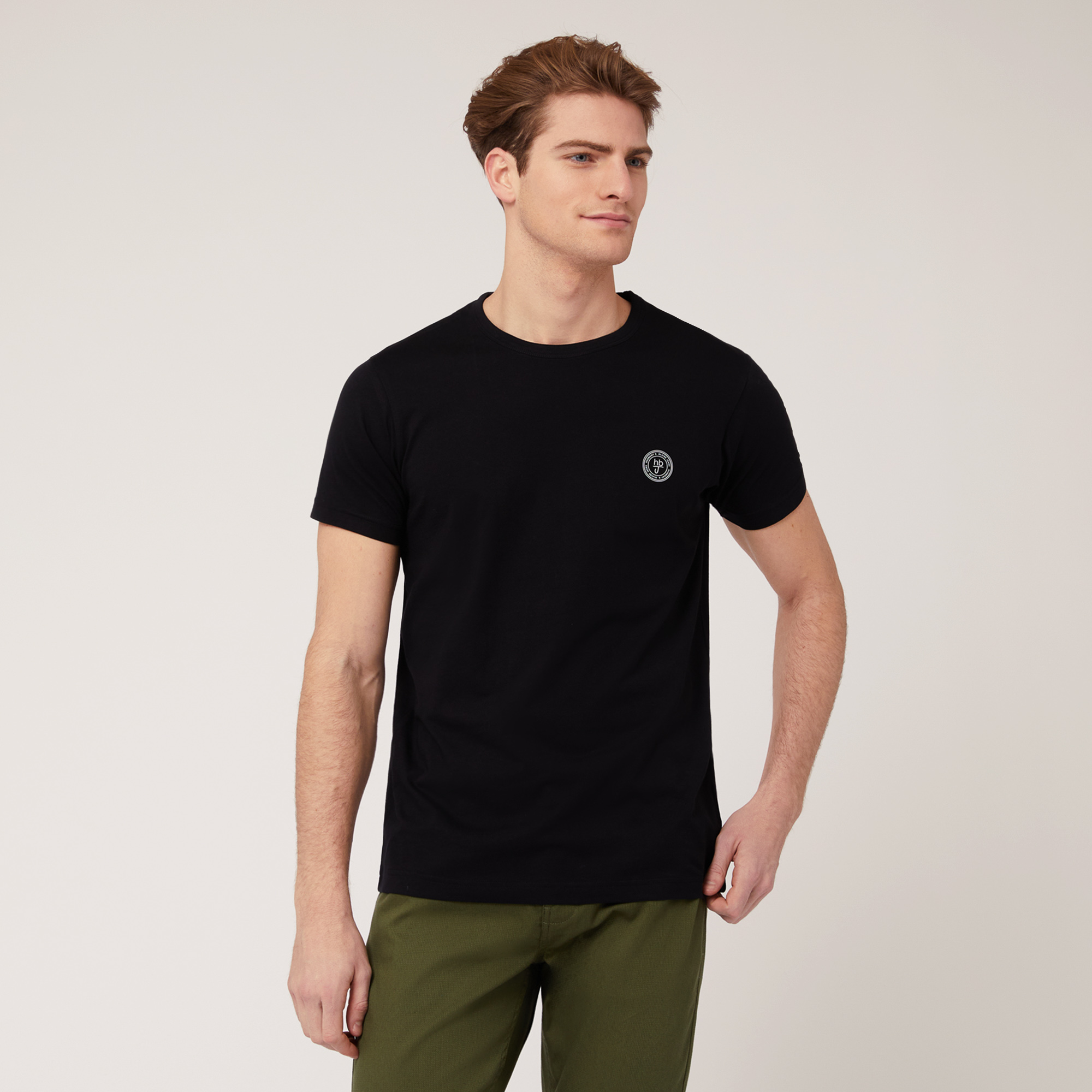 T-Shirt In Cotone Con Logo, Nero, large