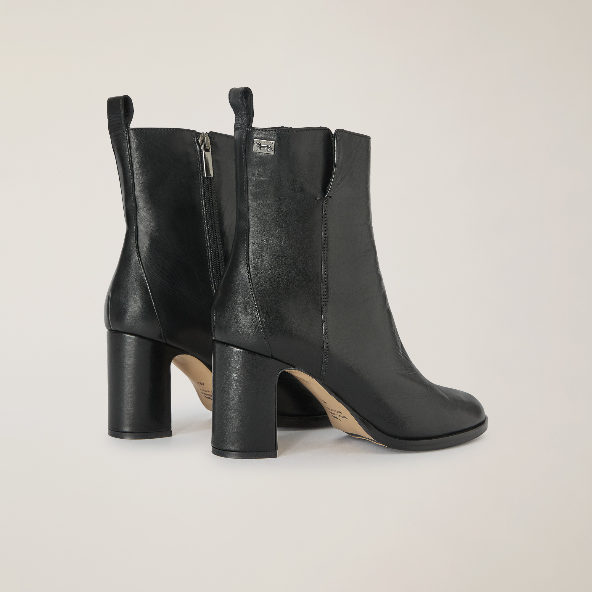 Genuine Leather Ankle Boots, Nero, large image number 2