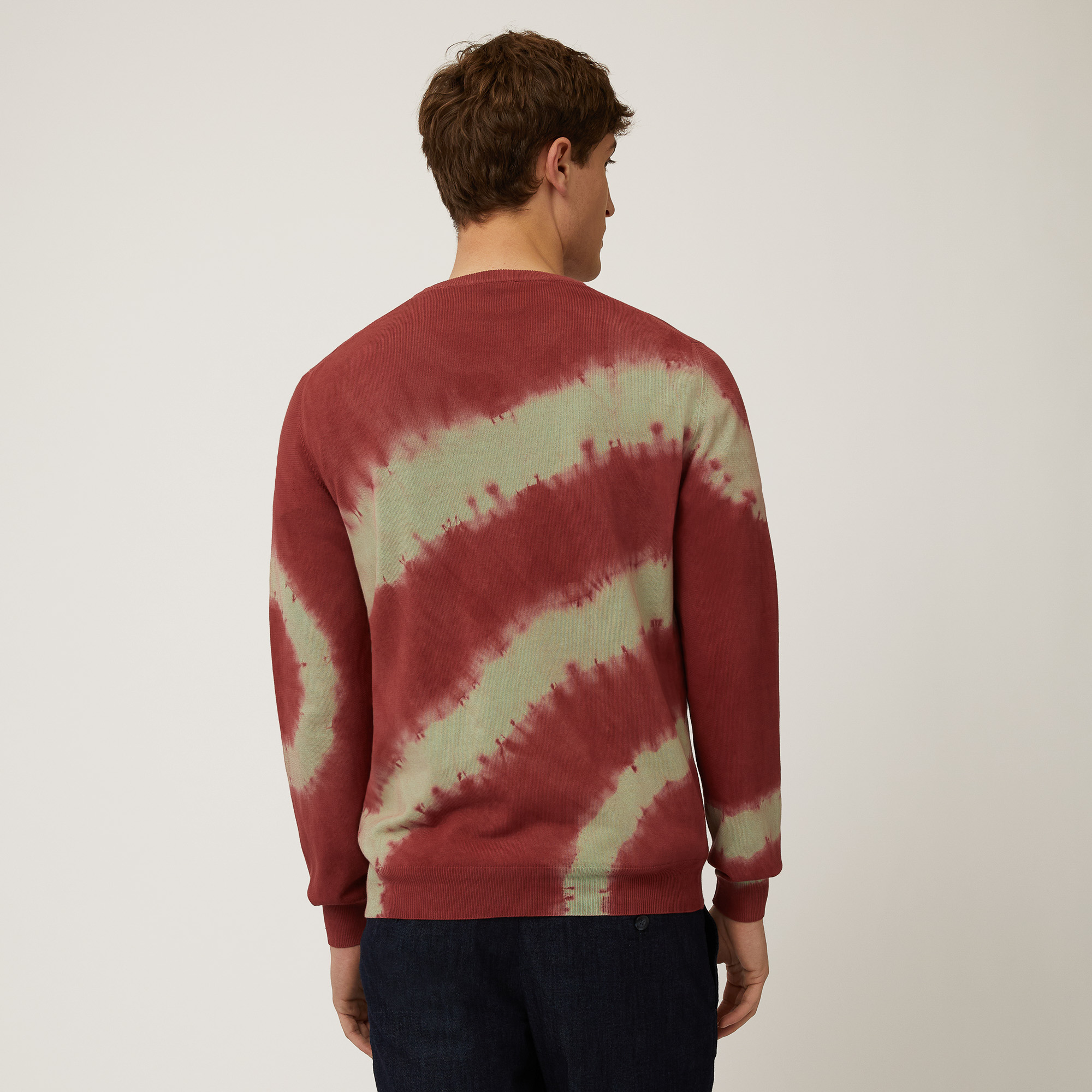 Gitans Tropical Tie-Dye Crew-Neck, Burgundy, large image number 1