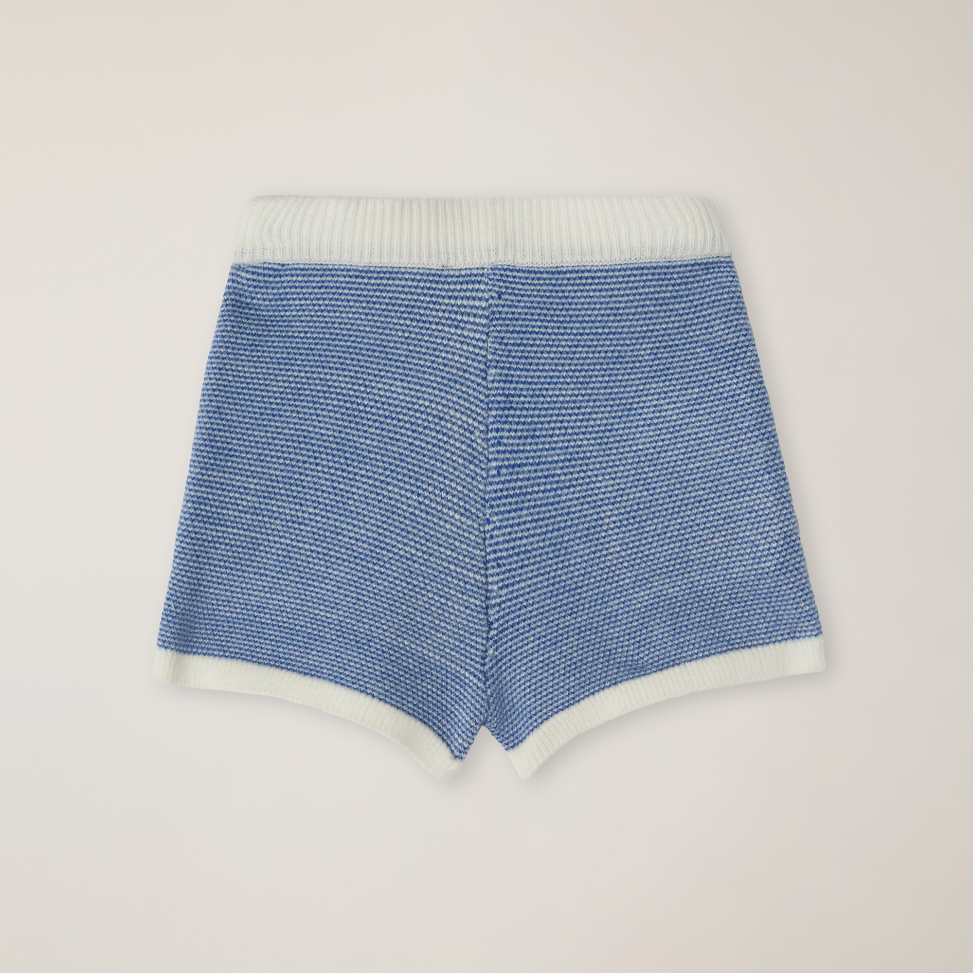 Wool-Blend Shorts With Geometric Pattern, Light Blue, large image number 1