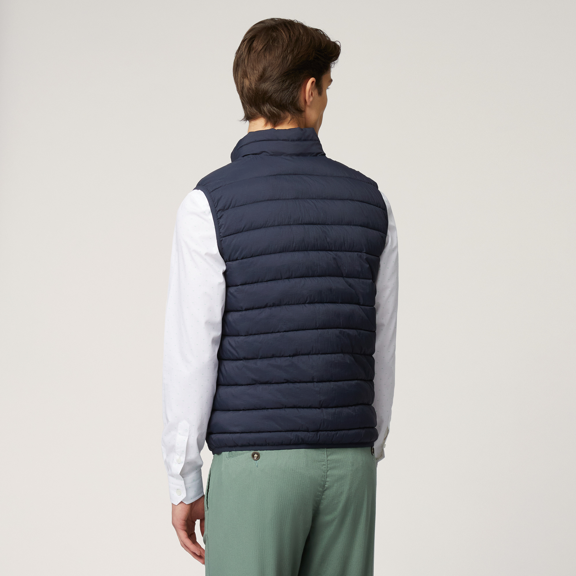 Gilet In Nylon Trapuntato, Blu Scuro, large image number 1