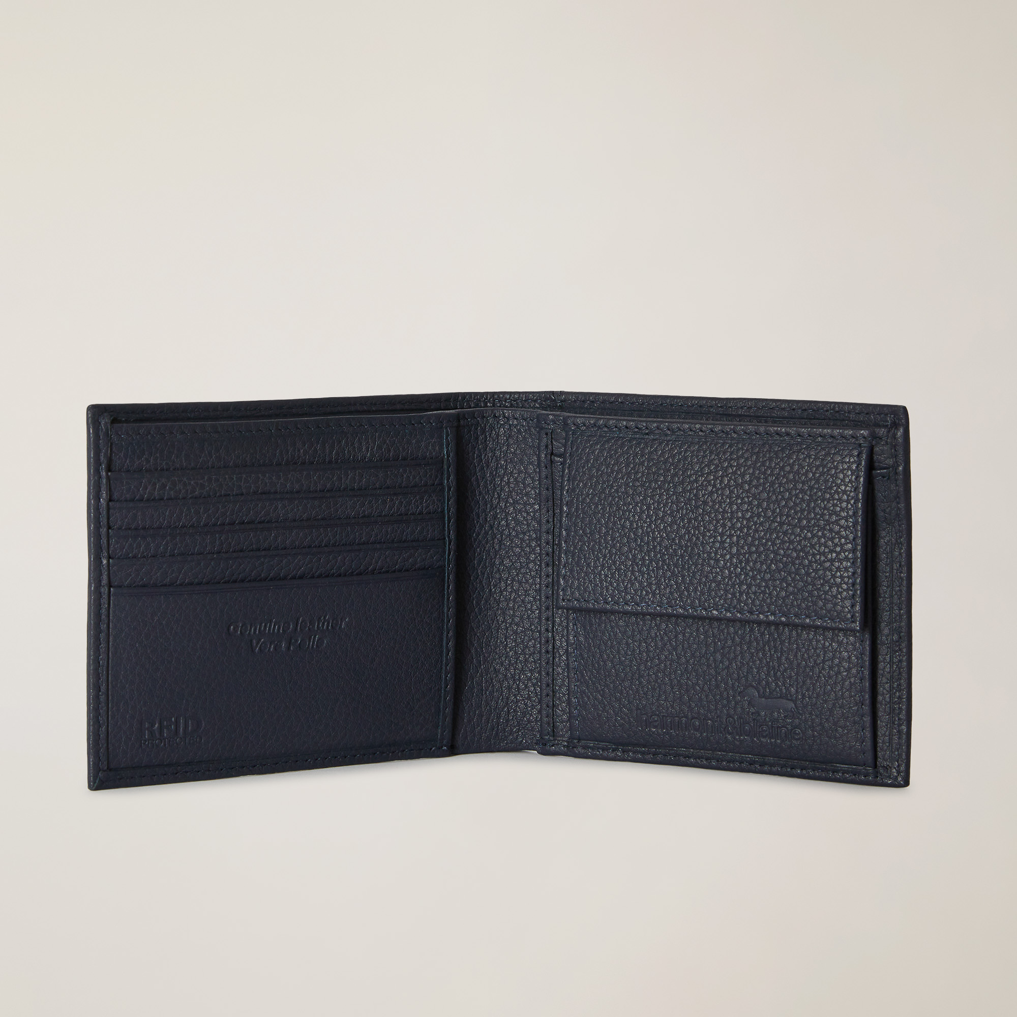 Portafoglio Bifold Logo, Blu, large image number 2