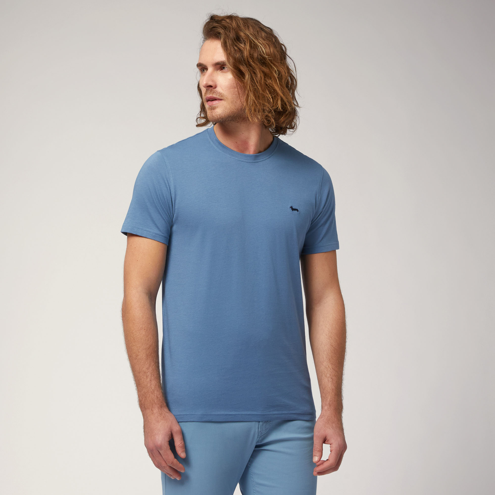 T-shirt Avec Logo Contrastant, Bleu, large image number 0
