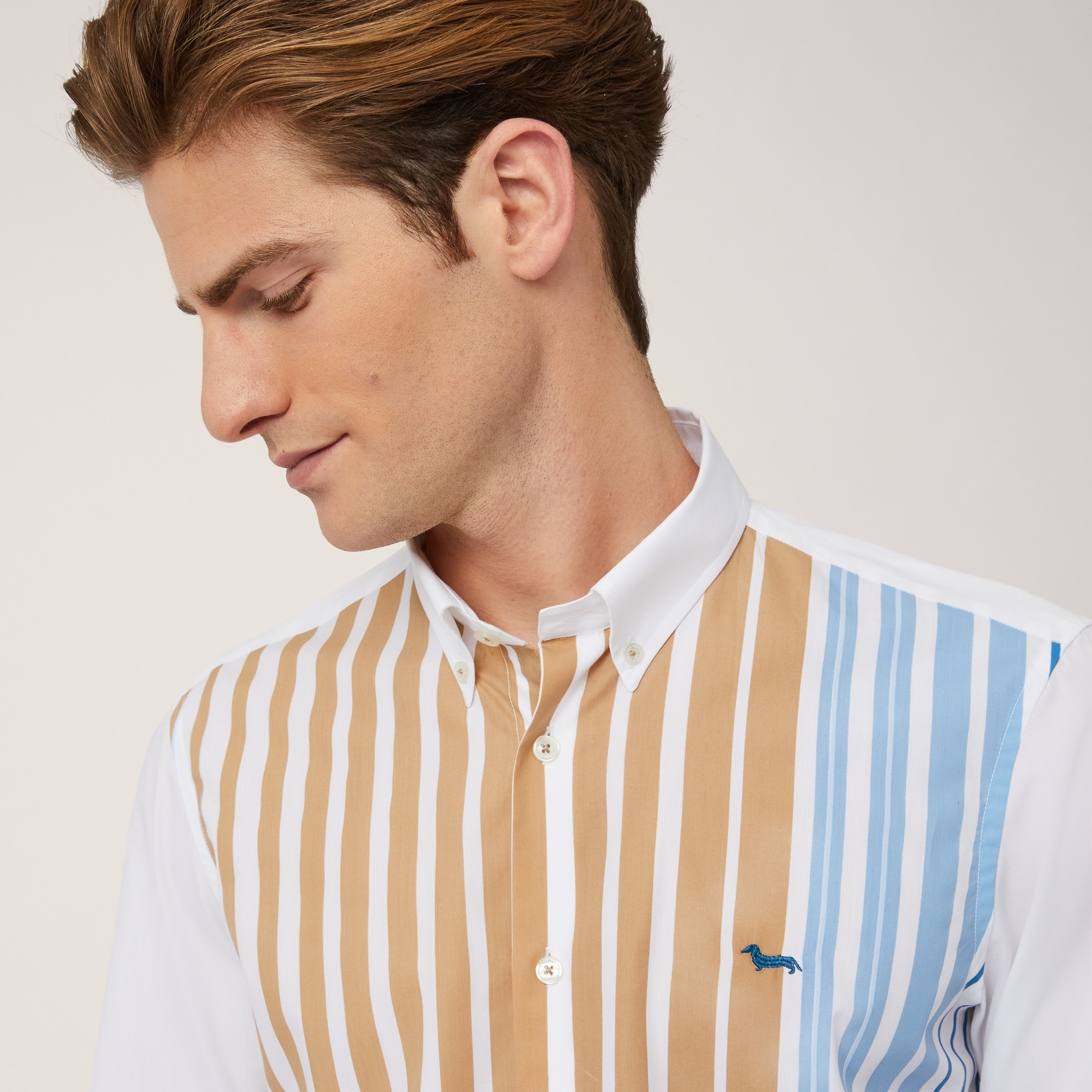 Shirt with Striped Print, White, large image number 2