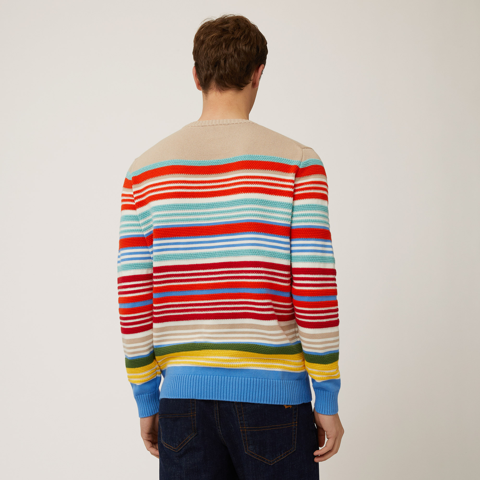 Multicolor Stripe Pullover, Light Blue, large image number 1