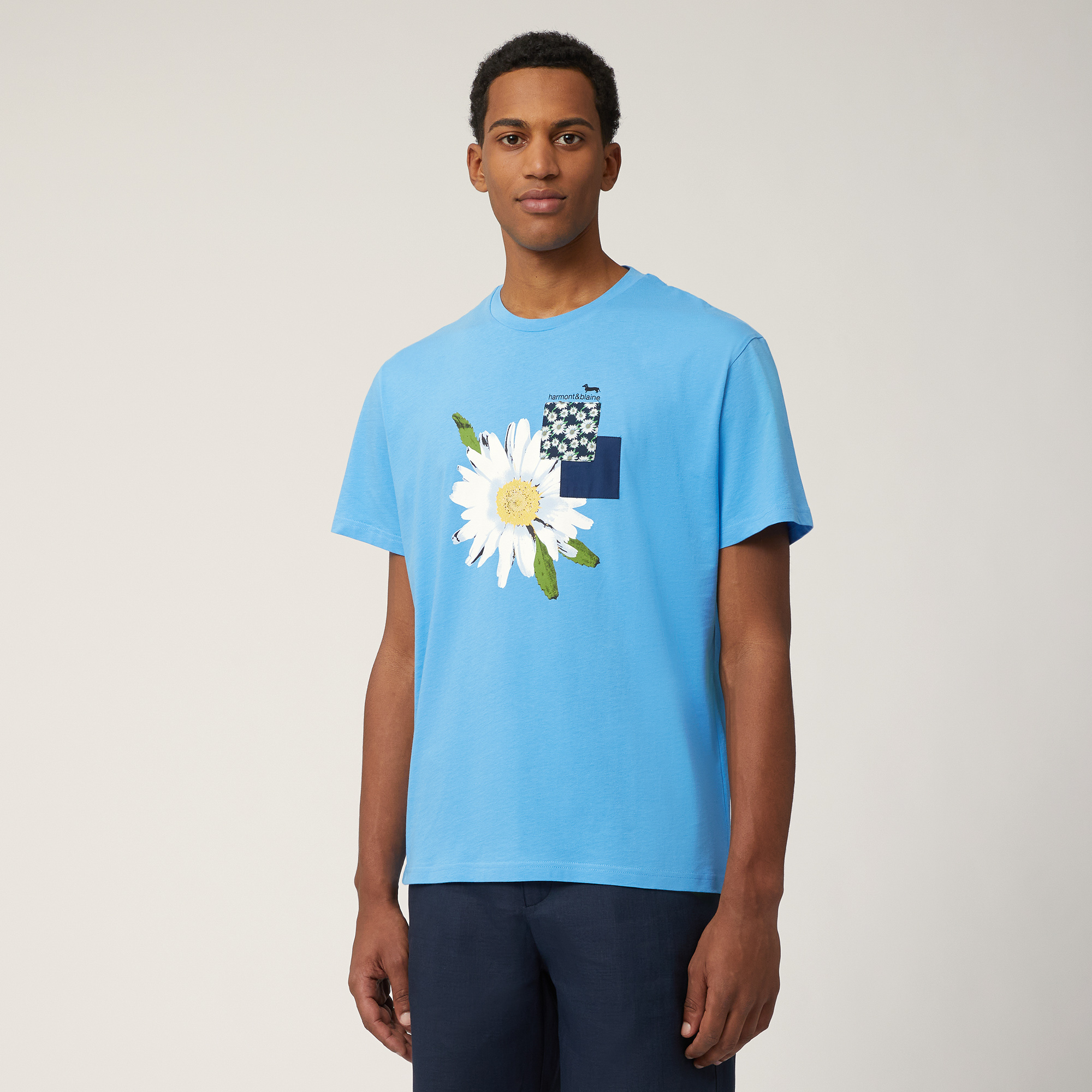 T-Shirt with Maxi Daisy, Light Blue, large image number 0