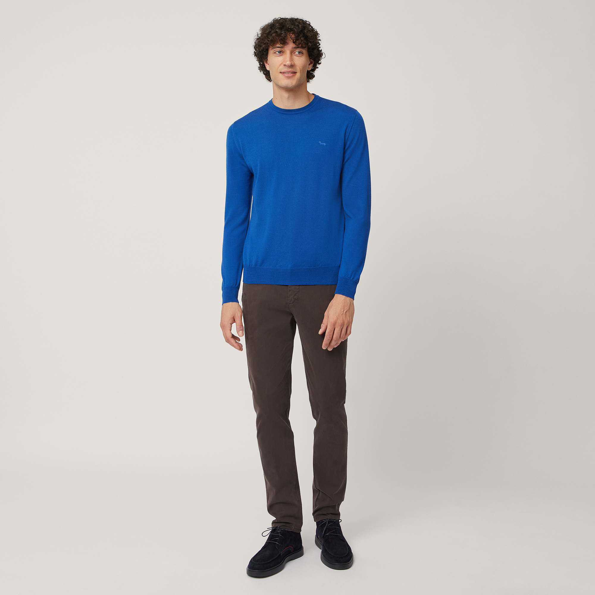 Merino Wool Lightweight Pullover, Blu, large image number 3