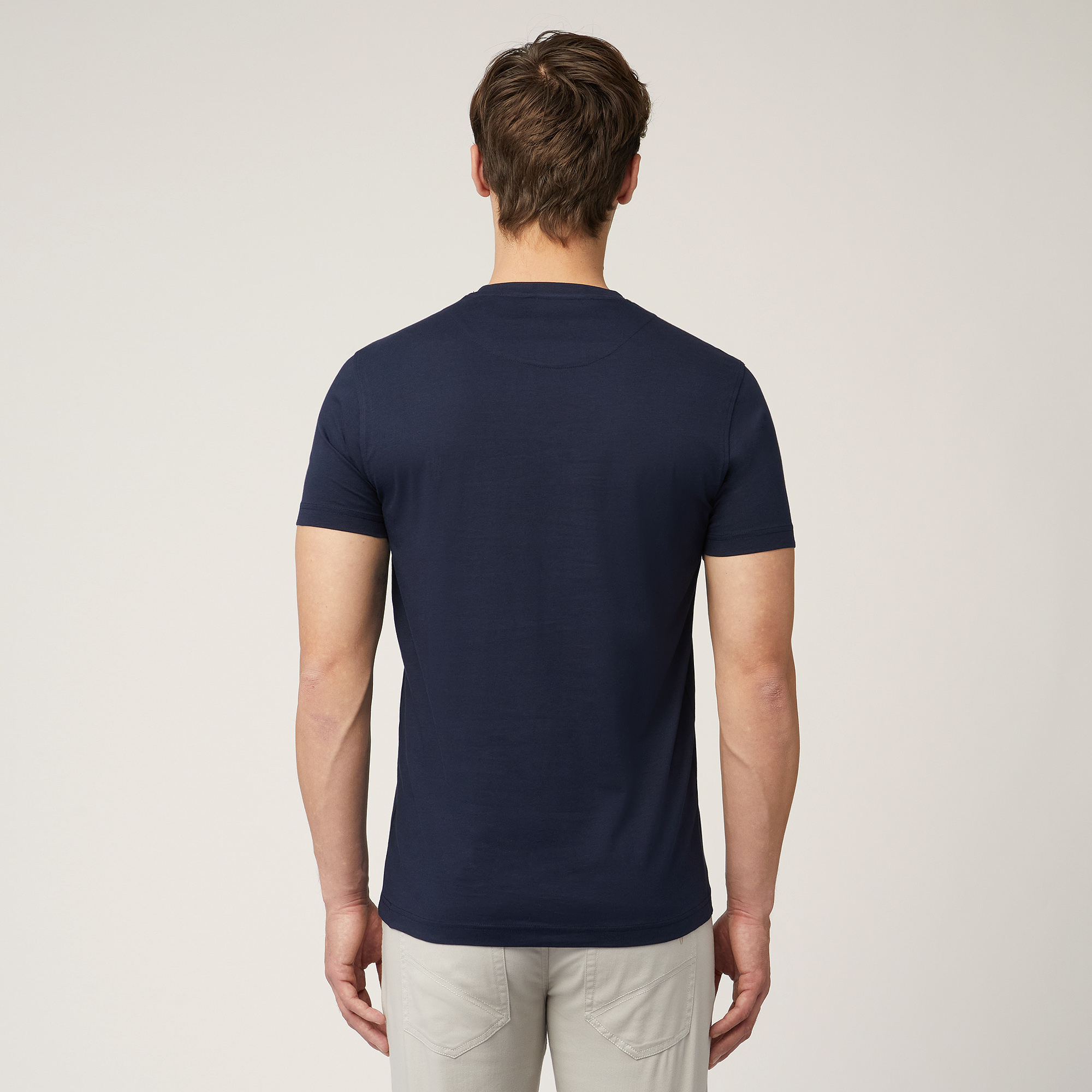 T-Shirt with Monogram, Dark Blue, large image number 1