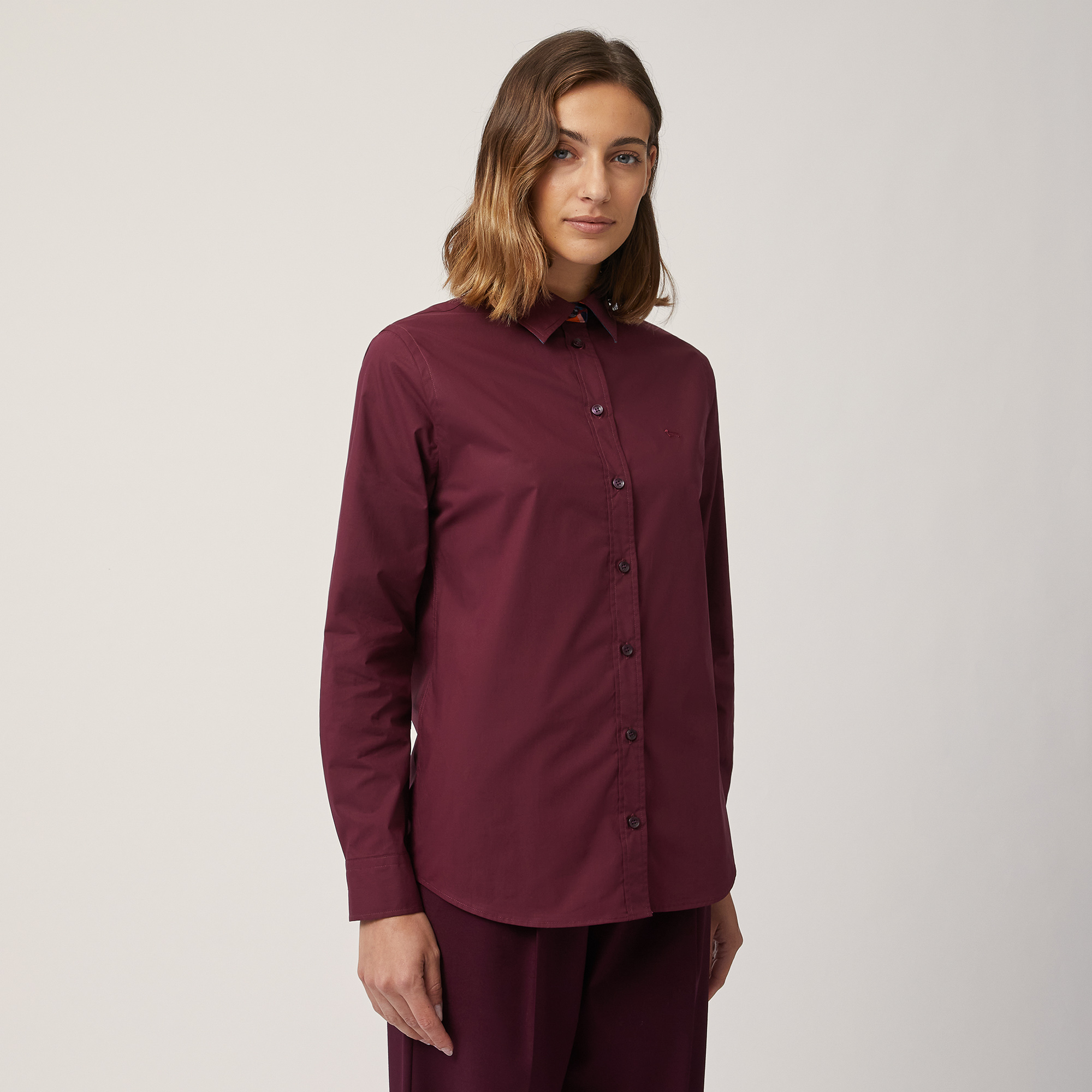 Contrasting Detail Shirt, Burgundy, large image number 0