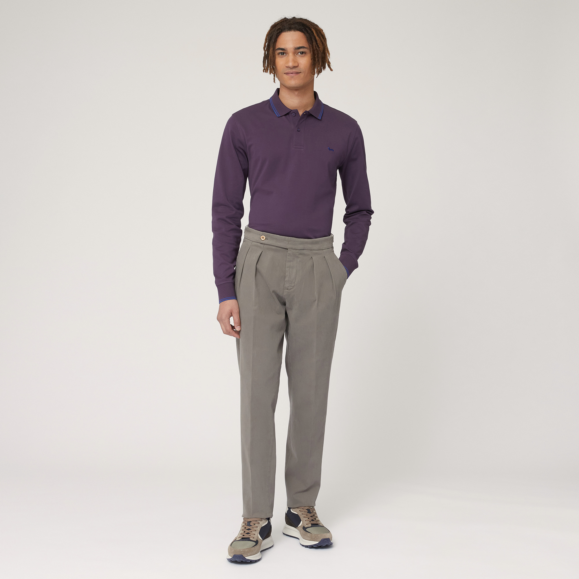 Chino Pants with Pleats, Brown, large image number 3