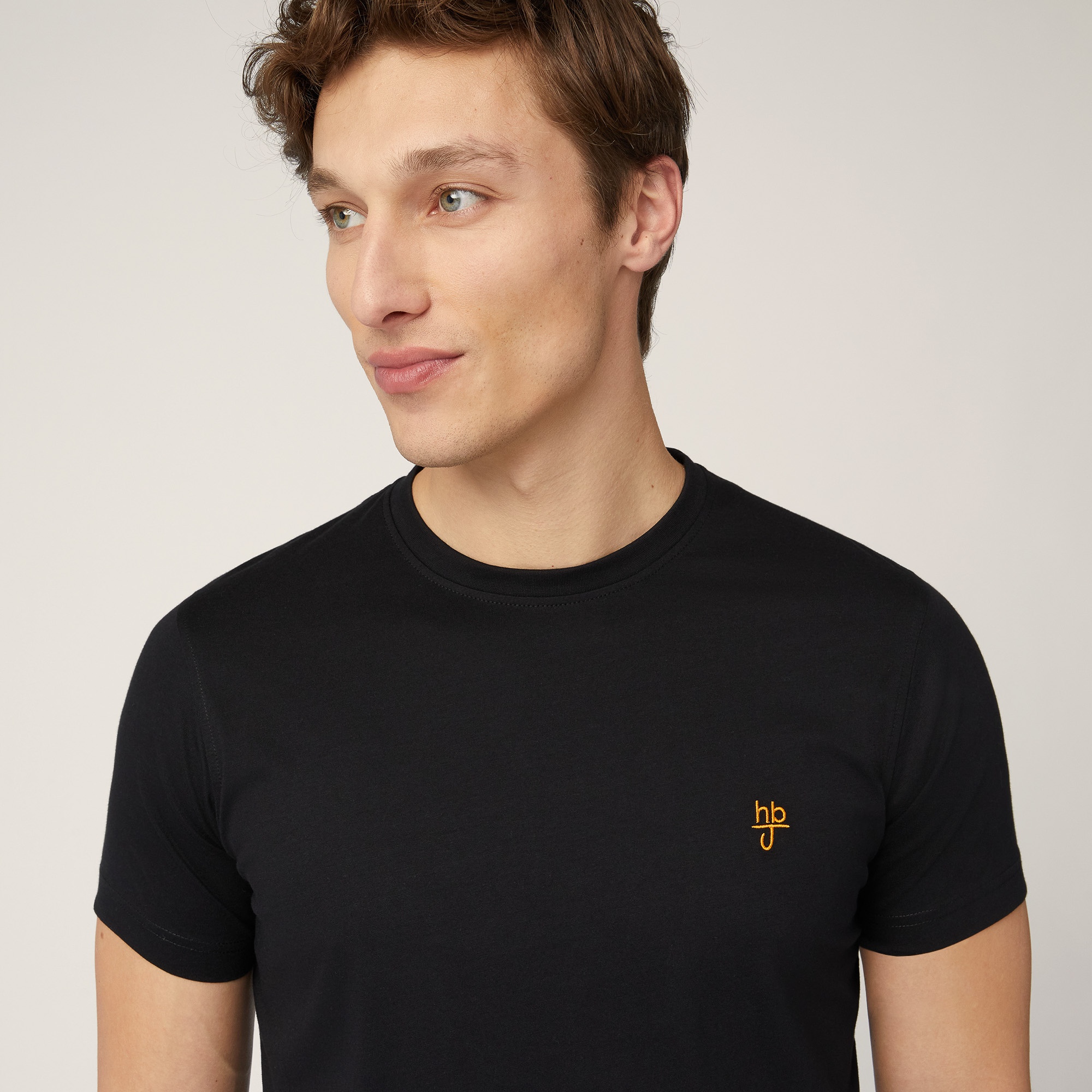 T-Shirt with Monogram, Black, large image number 2