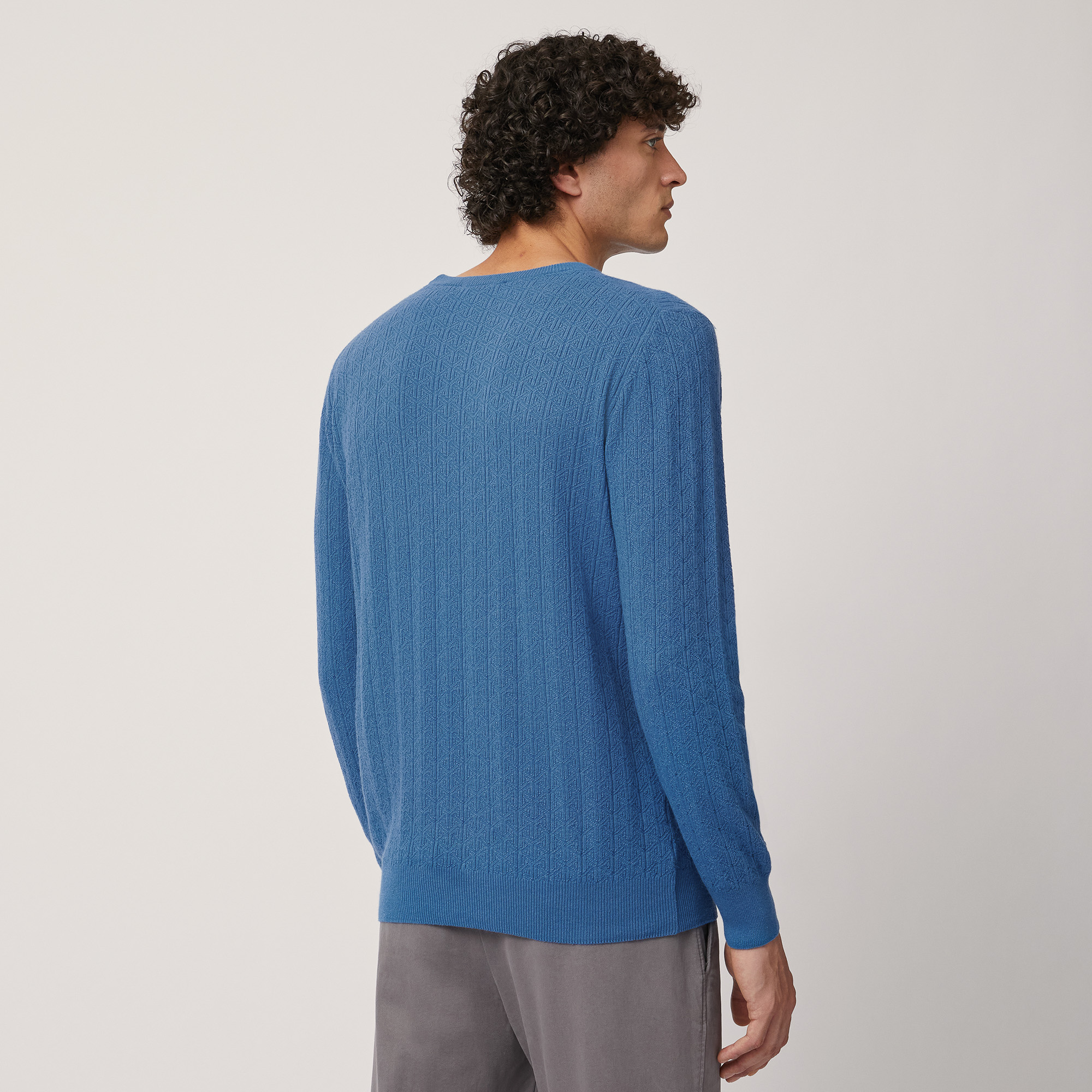 Sweater with 3D Detailing, Blu, large image number 1