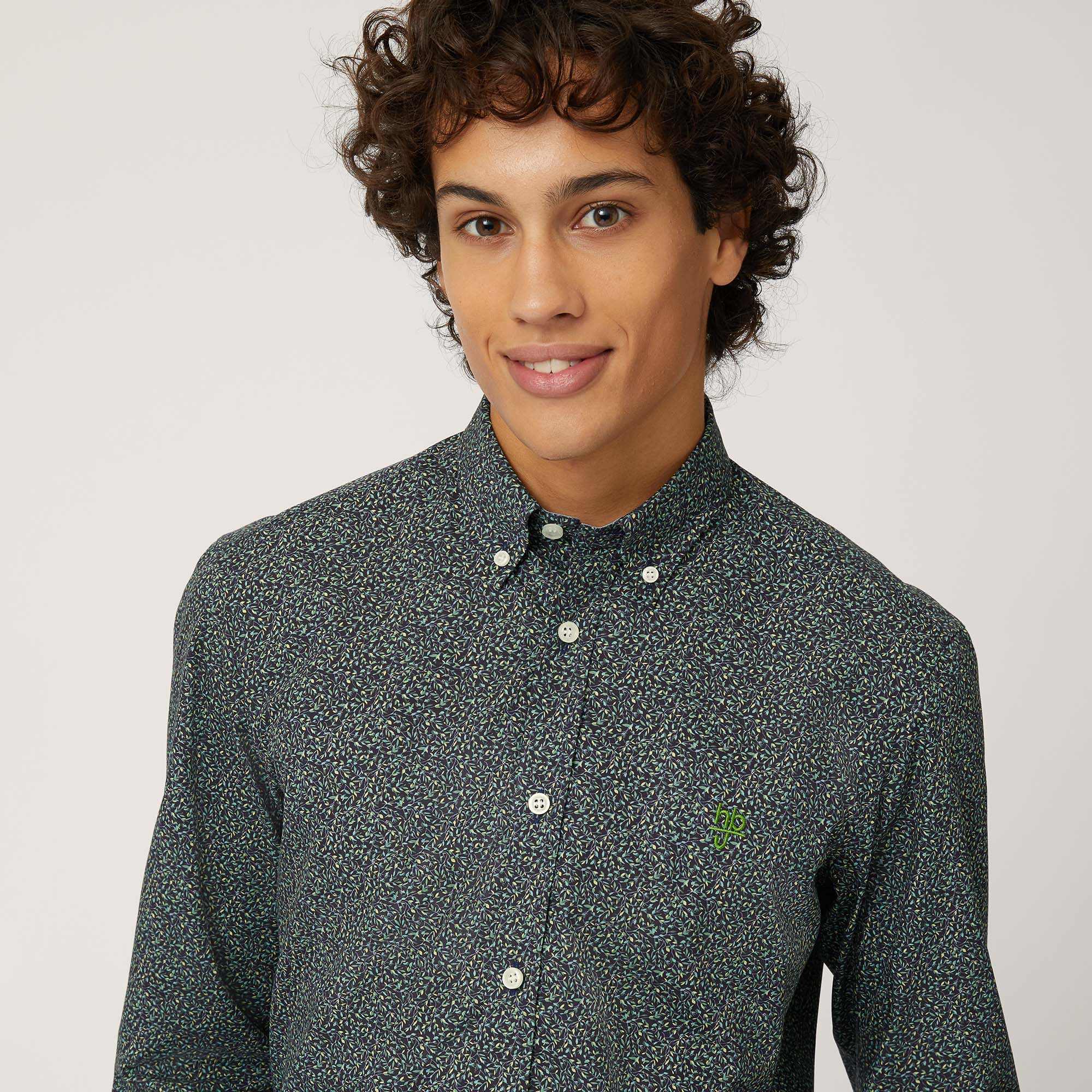 Camicia Con Micro Foglie, Verde, large image number 2