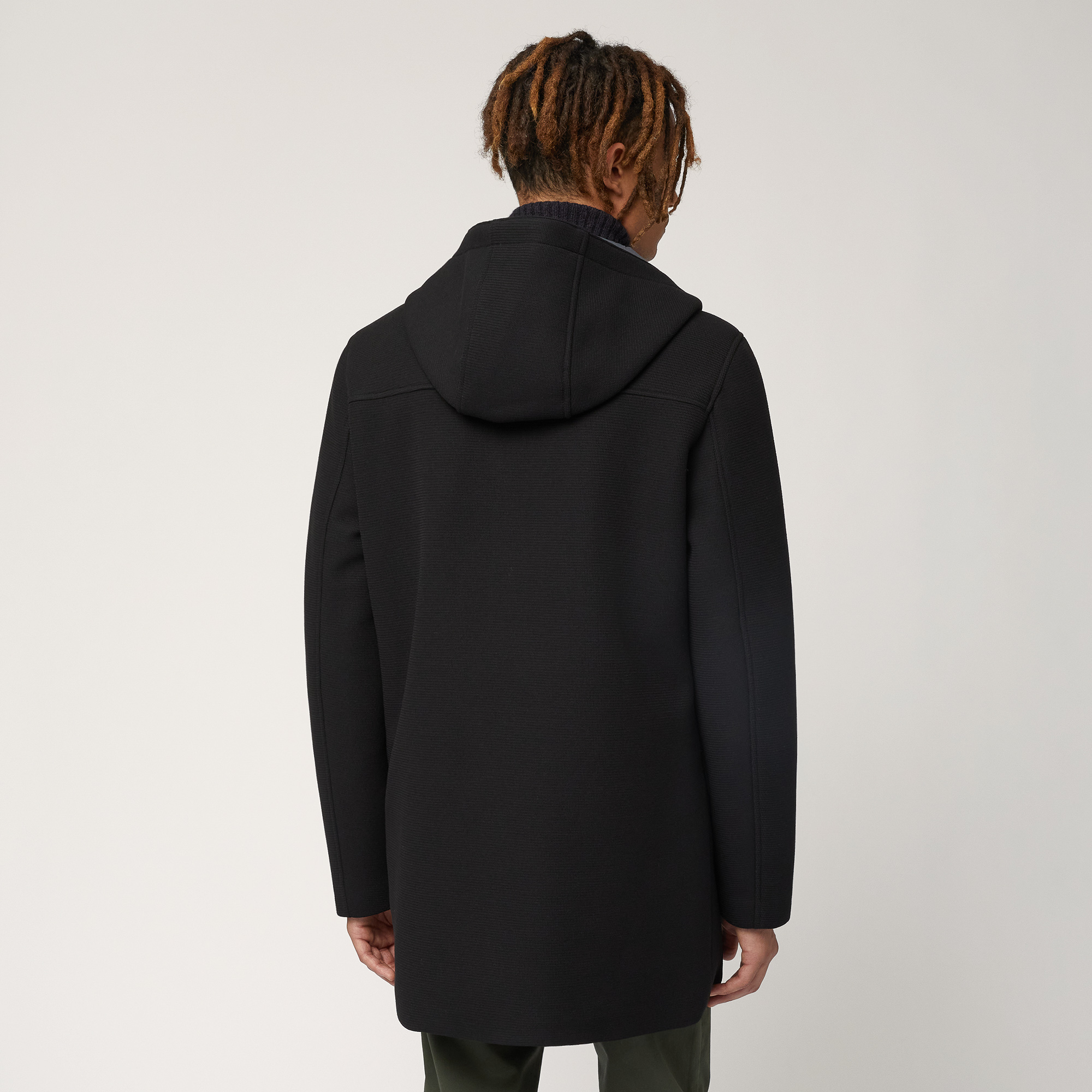 Hooded Coat, Black, large image number 1