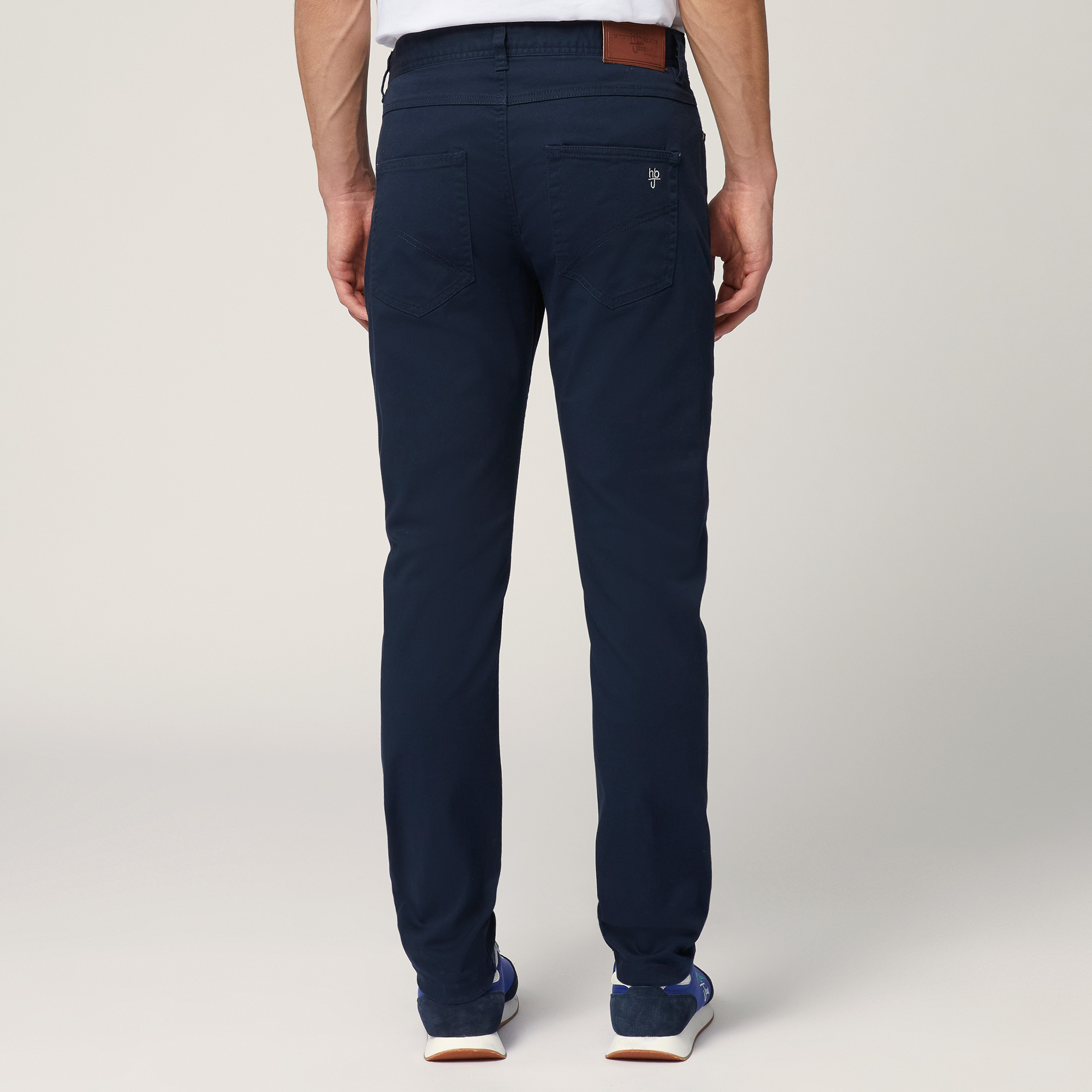 Five-Pocket Twill Pants, Dark Blue, large image number 1