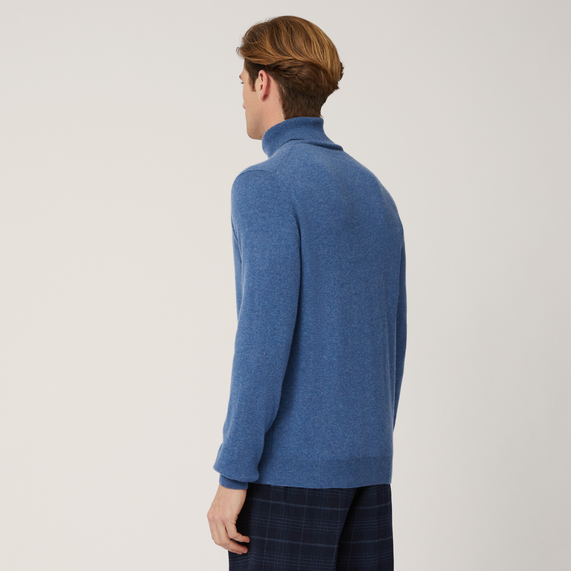 Pure Cashmere Turtleneck Sweater, Blu, large image number 1