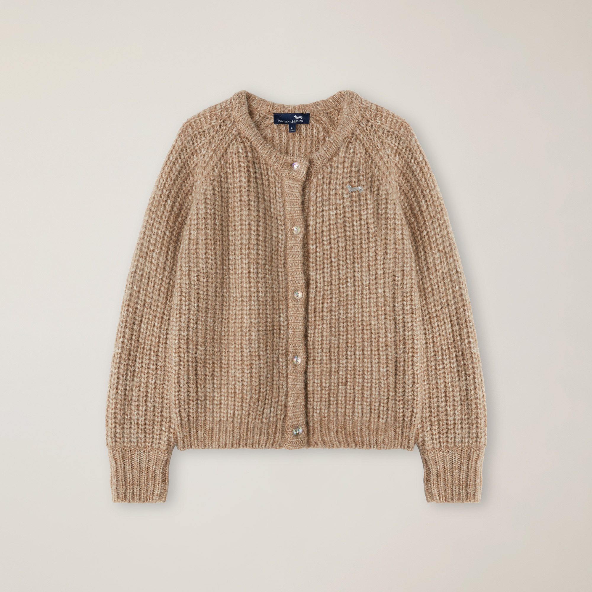 Cardigan In Mohair Con Ricamo Logo