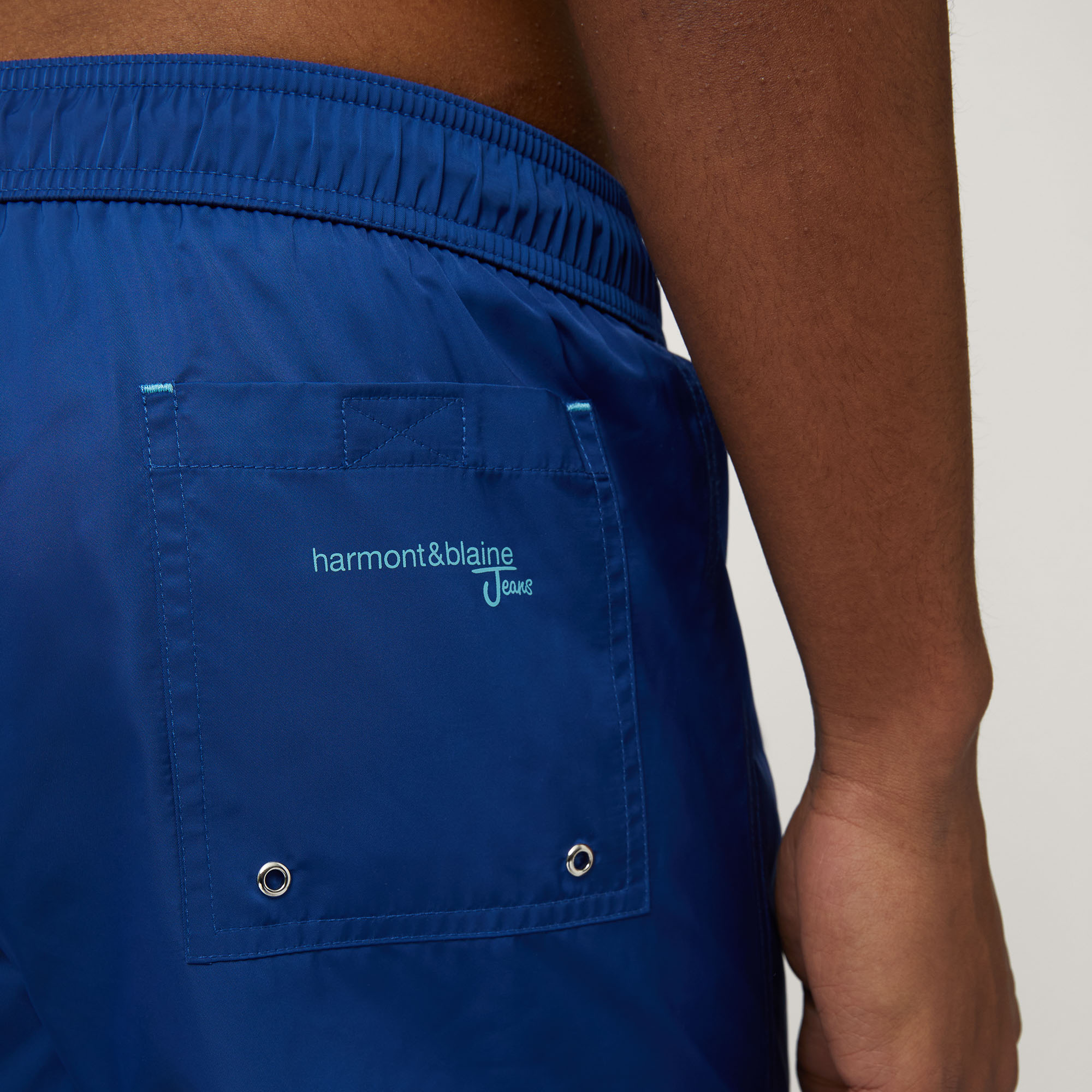 Shorts Da Mare Con Lettering, Blu Elettrico, large image number 2