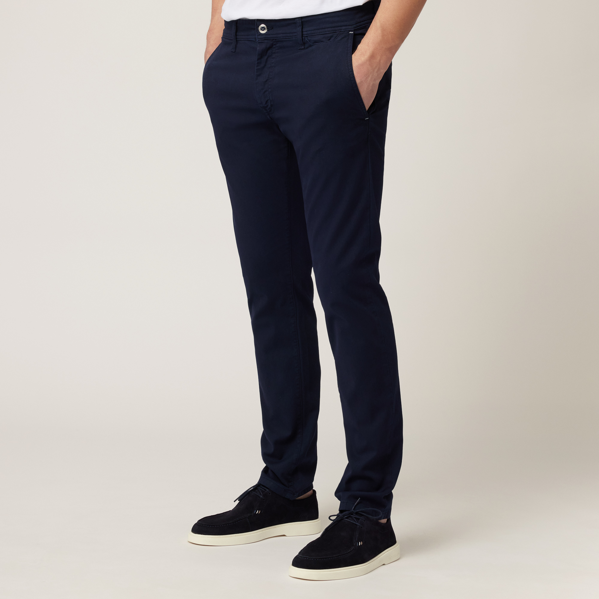 Colorfive Narrow Fit Pants, Navy Blue, large image number 0