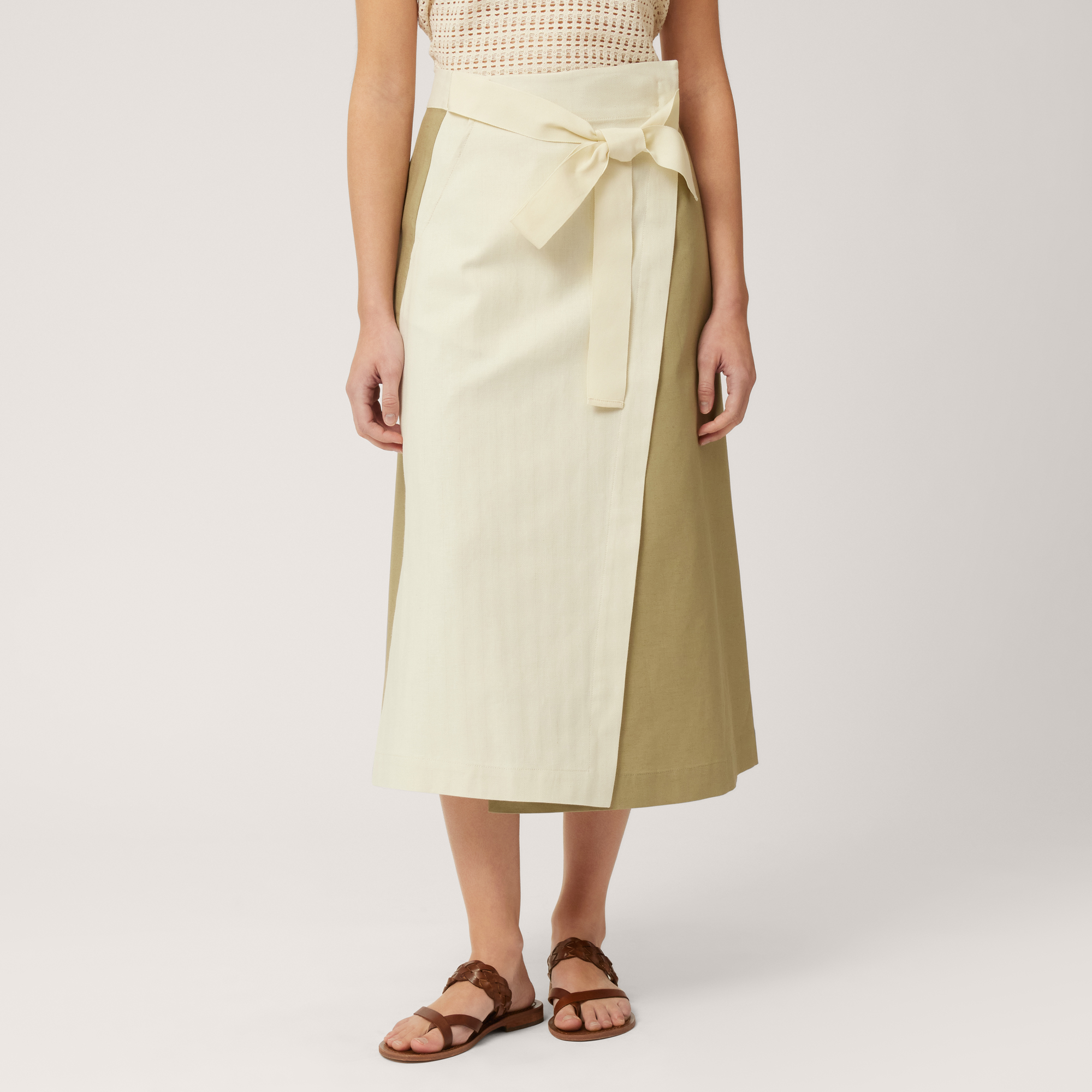 Midi Wrap Skirt, Military Green, large image number 0