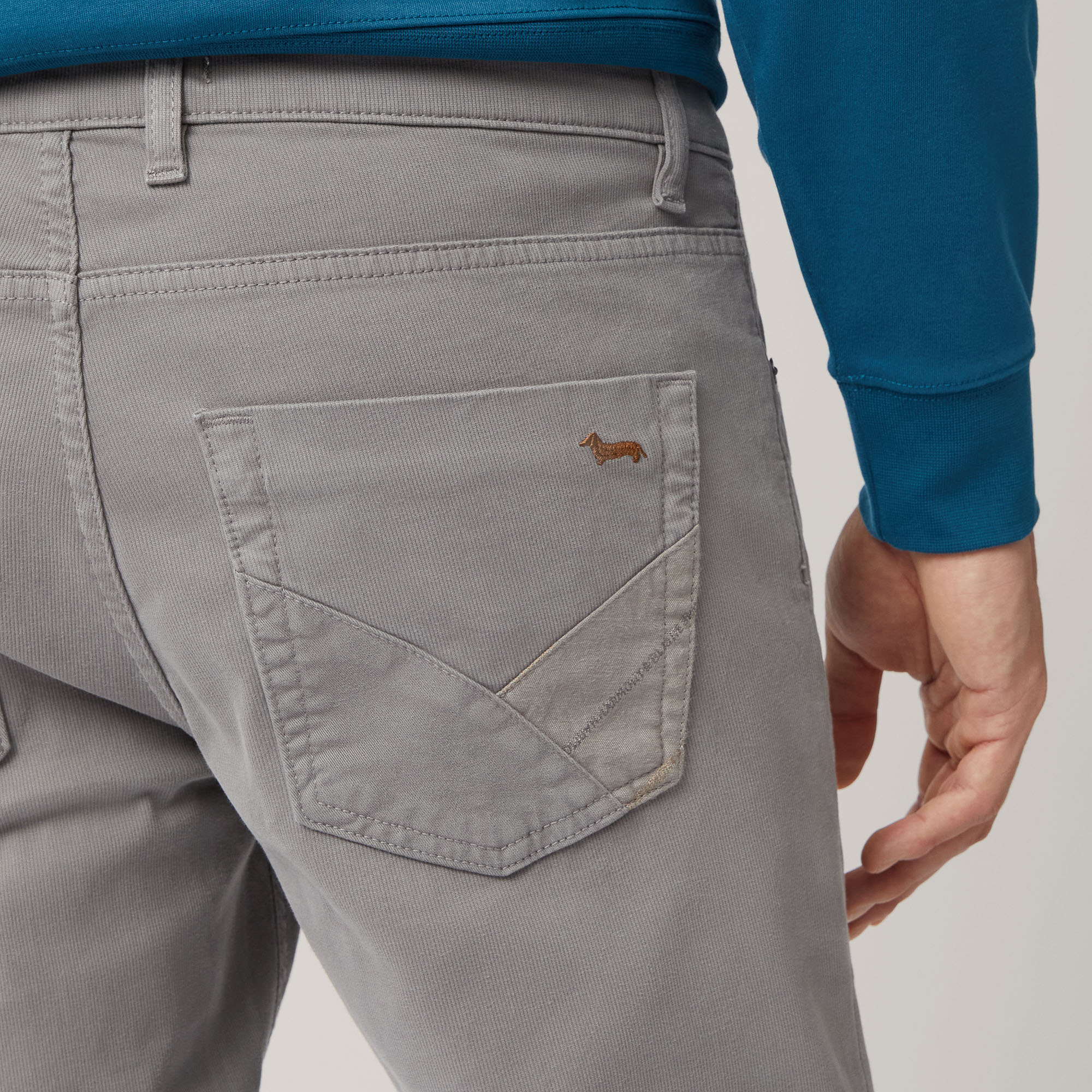 Narrow Pants with Inserts, Grey, large image number 2