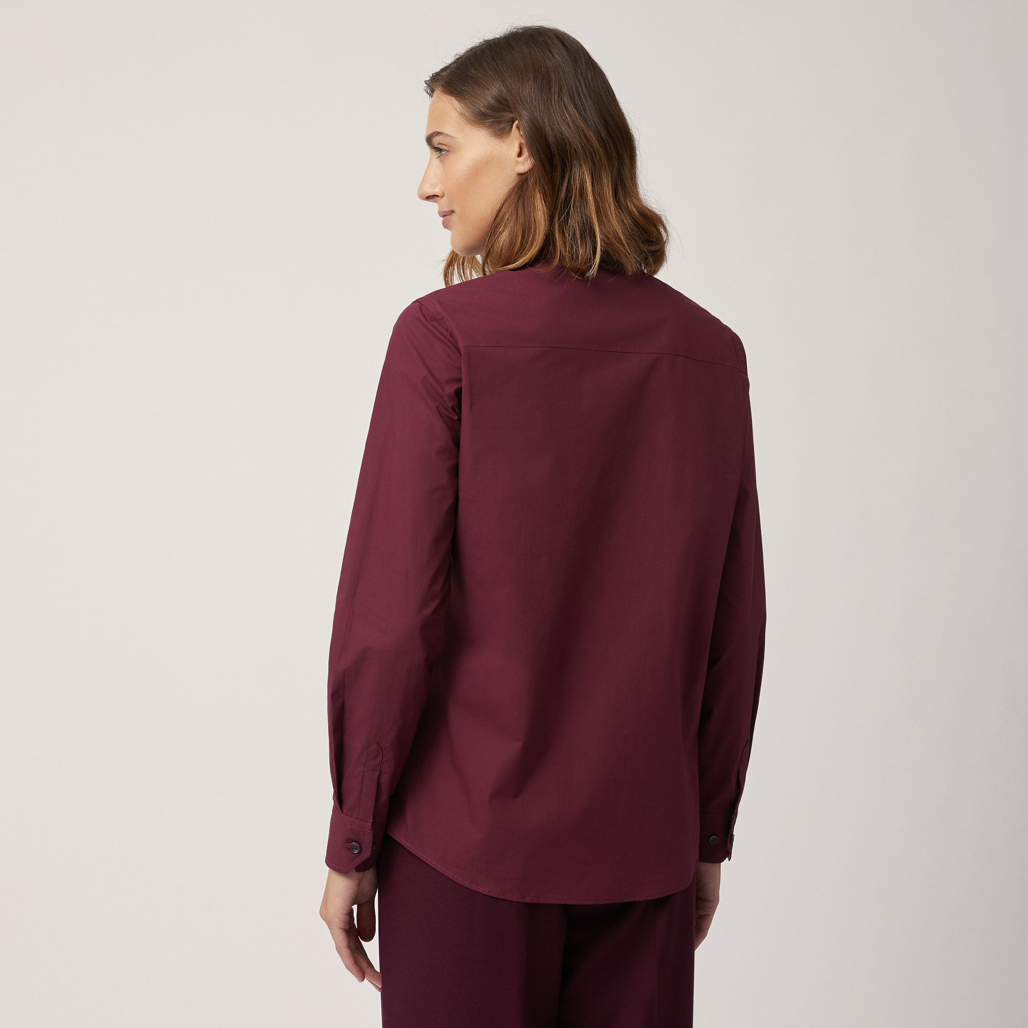 Contrasting Detail Shirt, Burgundy, large image number 1