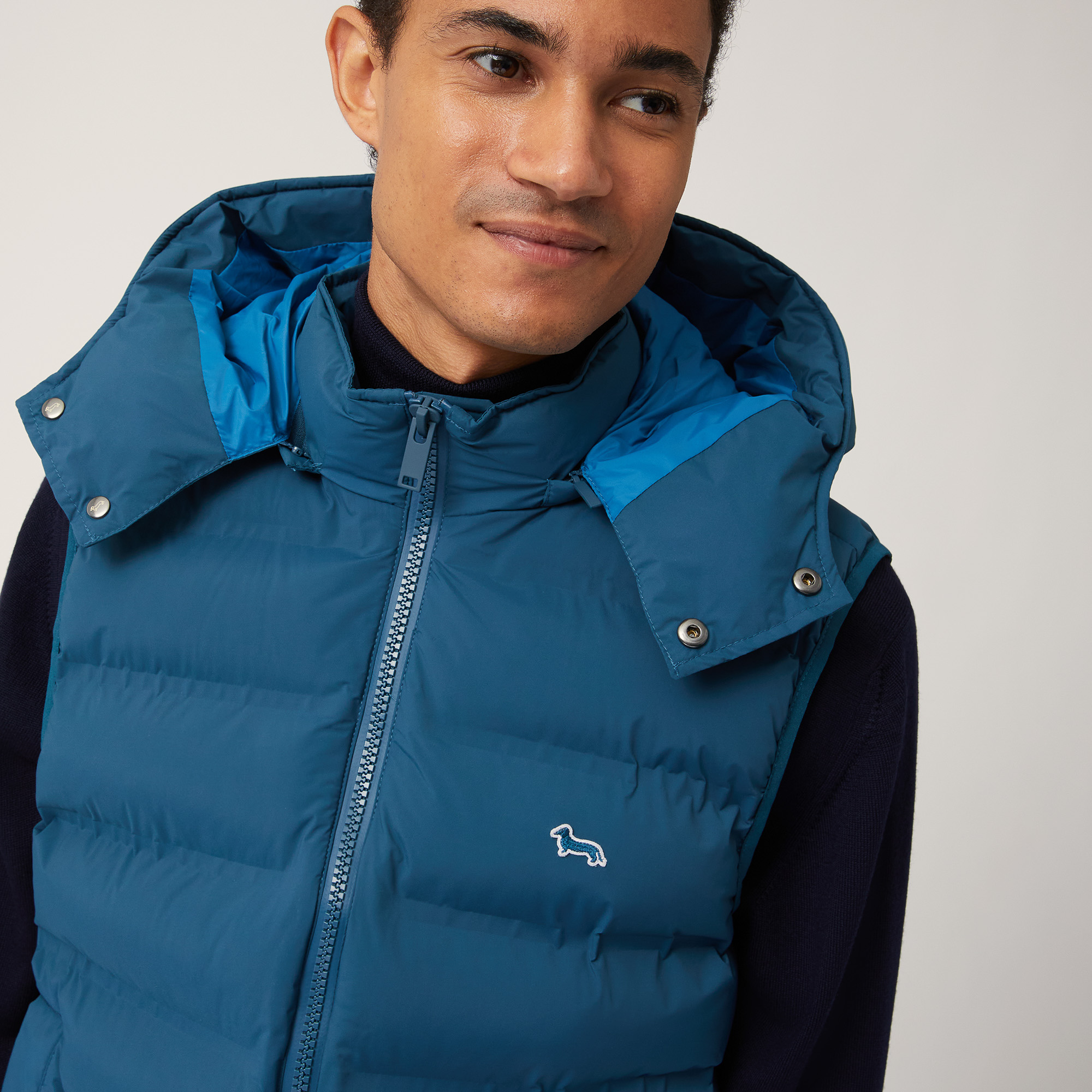 Gilet In Nylon Stretch, Blu, large image number 2