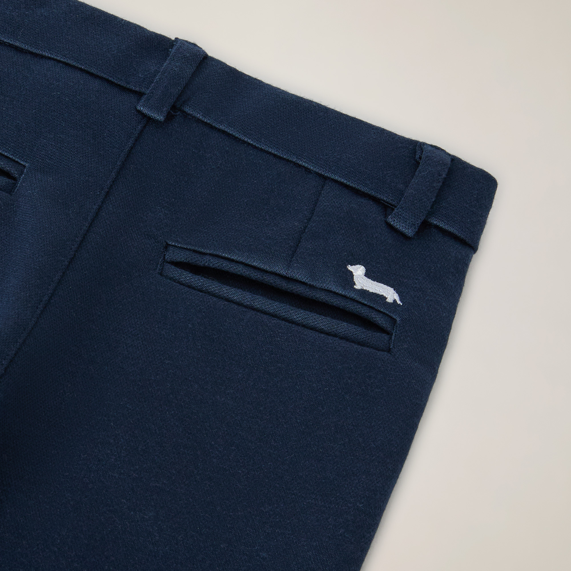 Regular Jersey-Stitch Pants With Logo Embroidery, Navy Blue, large image number 2