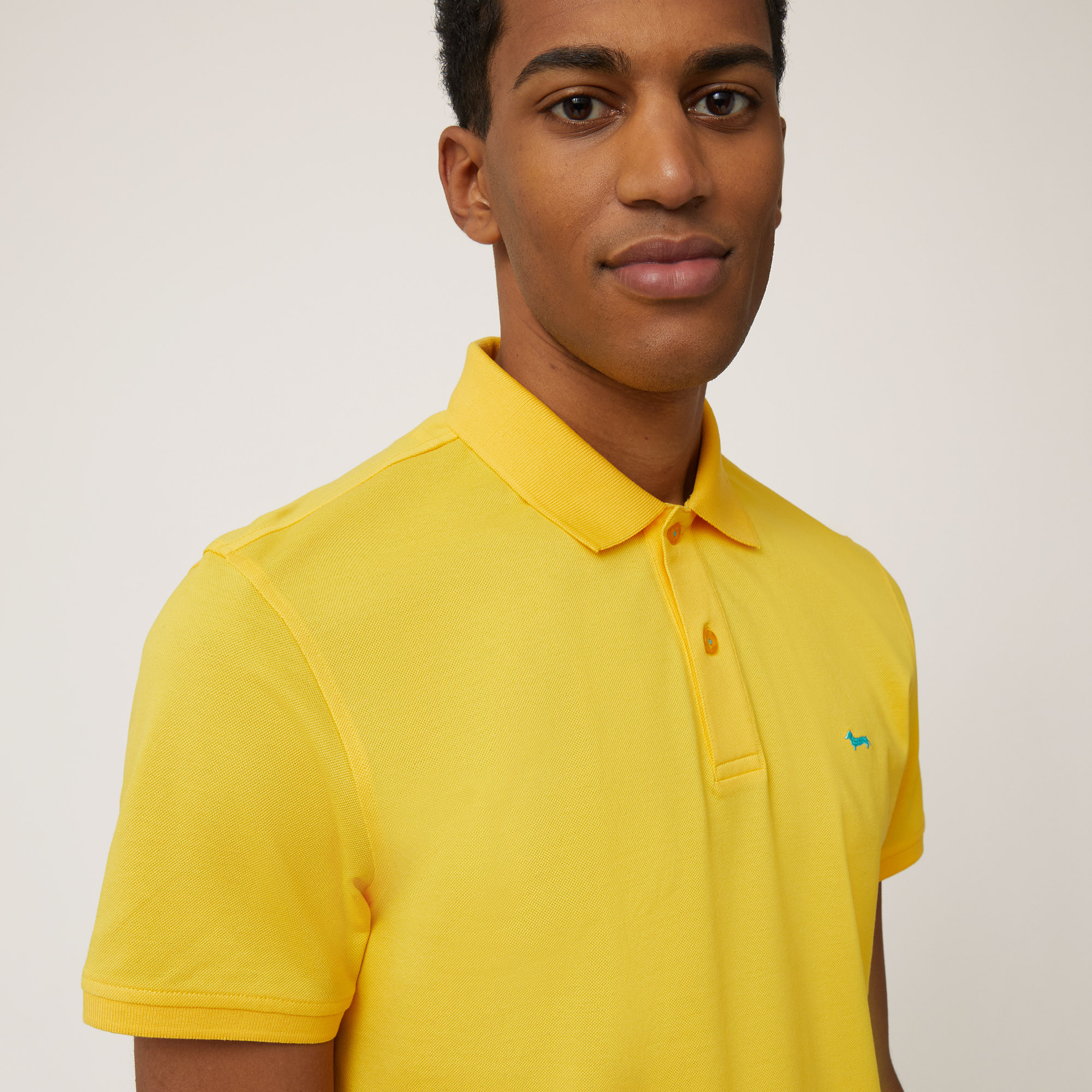 Cotton Polo with Dachshund, Canary Yellow, large image number 2