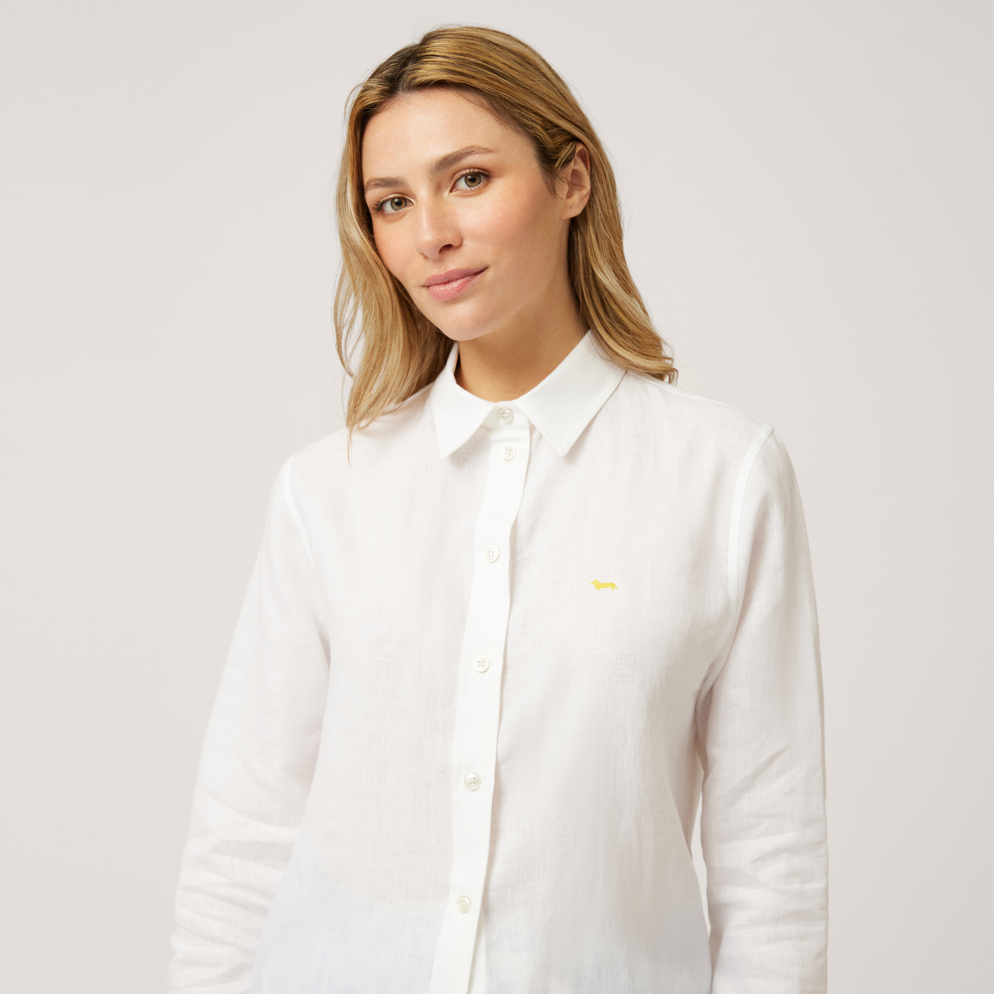 Linen Long Shirt, White, large image number 2