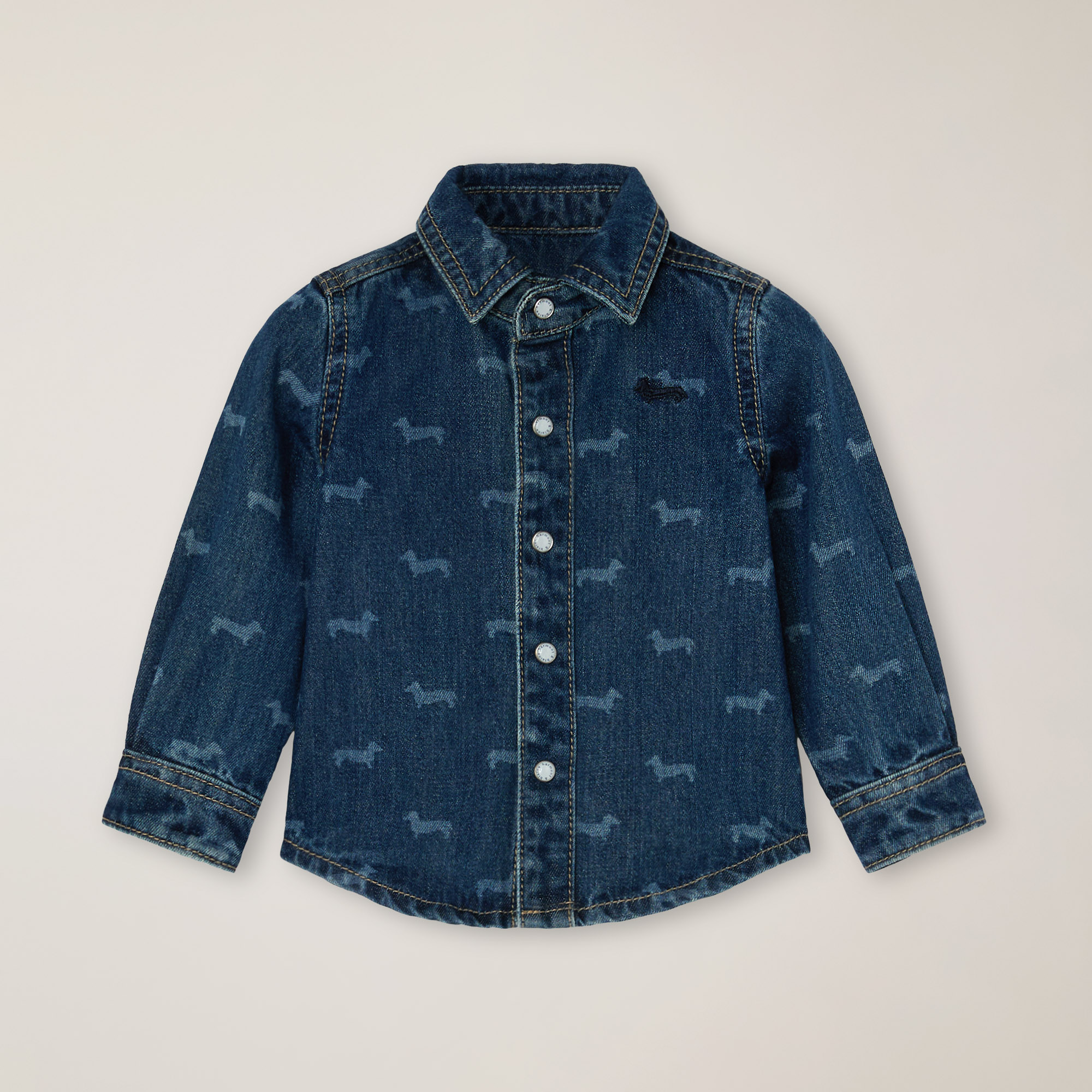 Denim Shirt With Printed Dachshunds