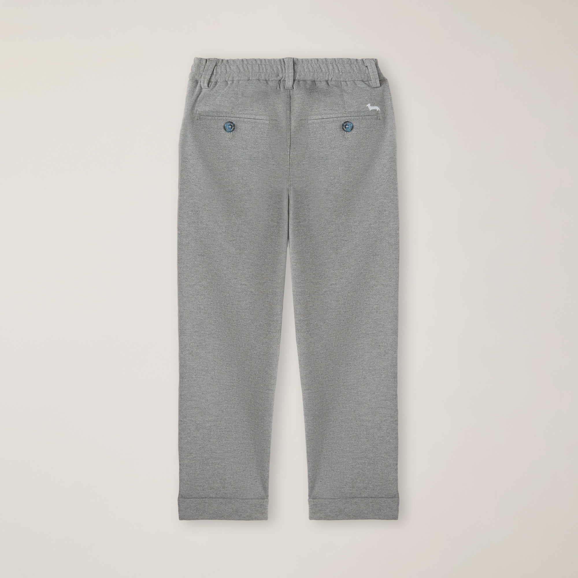 Knitted Pants With Logo Embroidery And Classic Cut