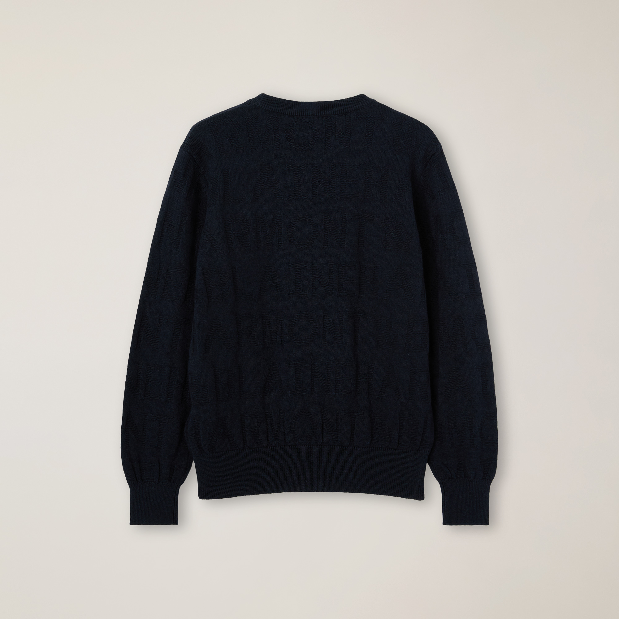 Wool Pullover With Inlay Logo