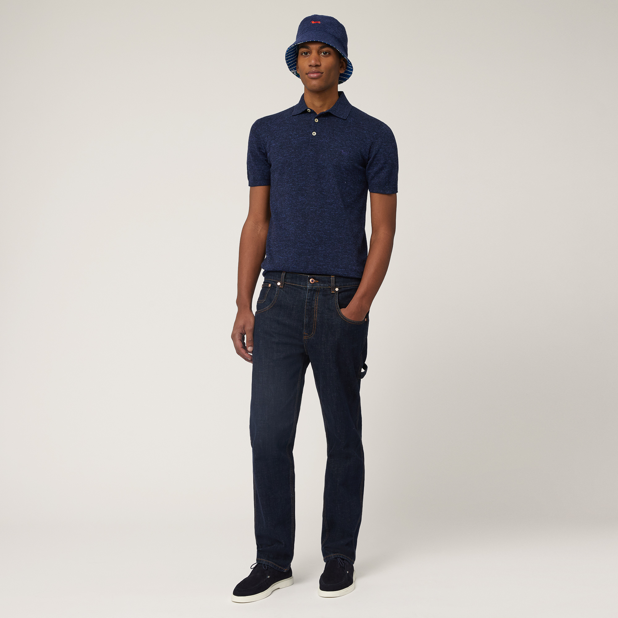 Pantaloni In Denim Workwear, Denim Blue, large image number 3