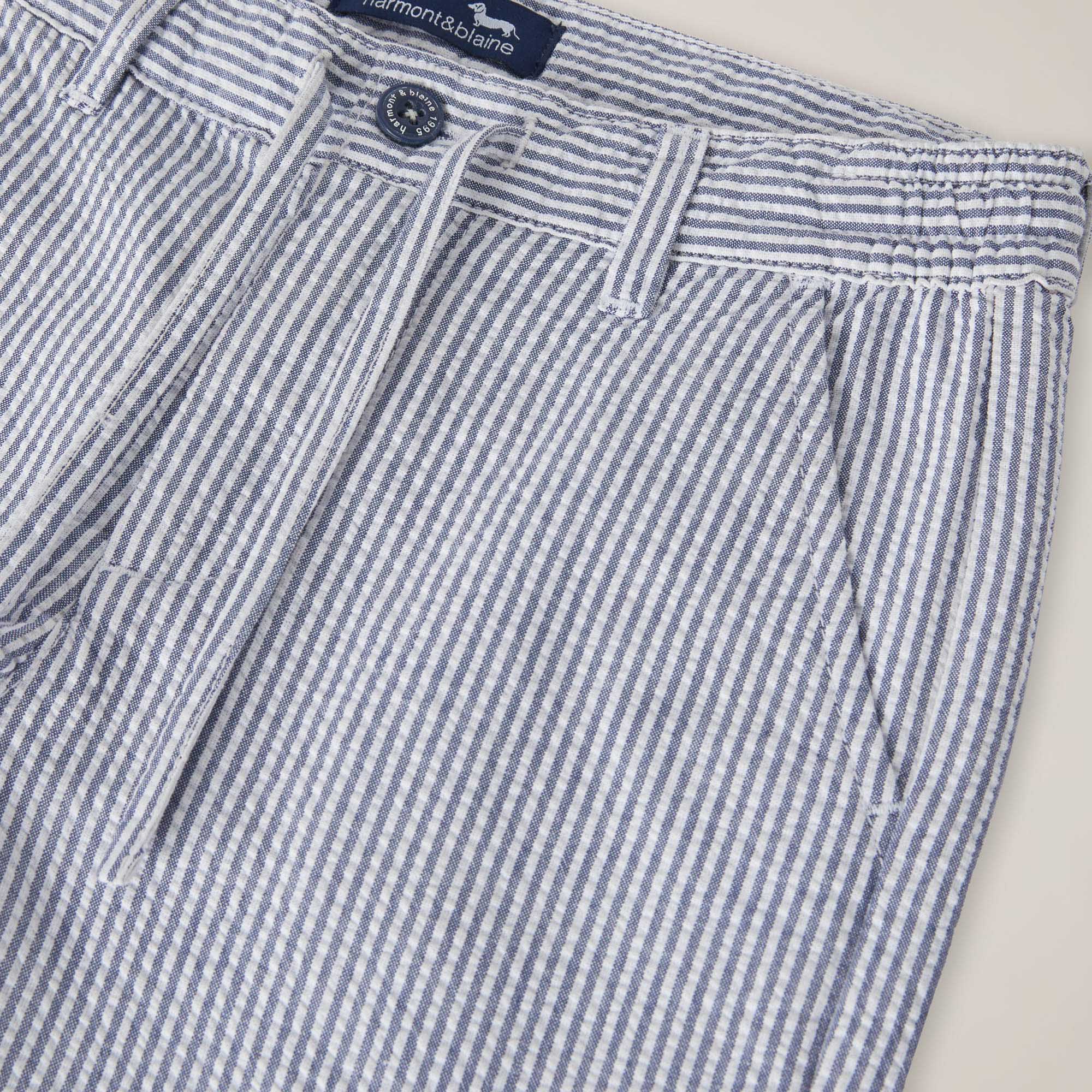 Seersucker slash-pocket pants, Light Blue, large image number 2